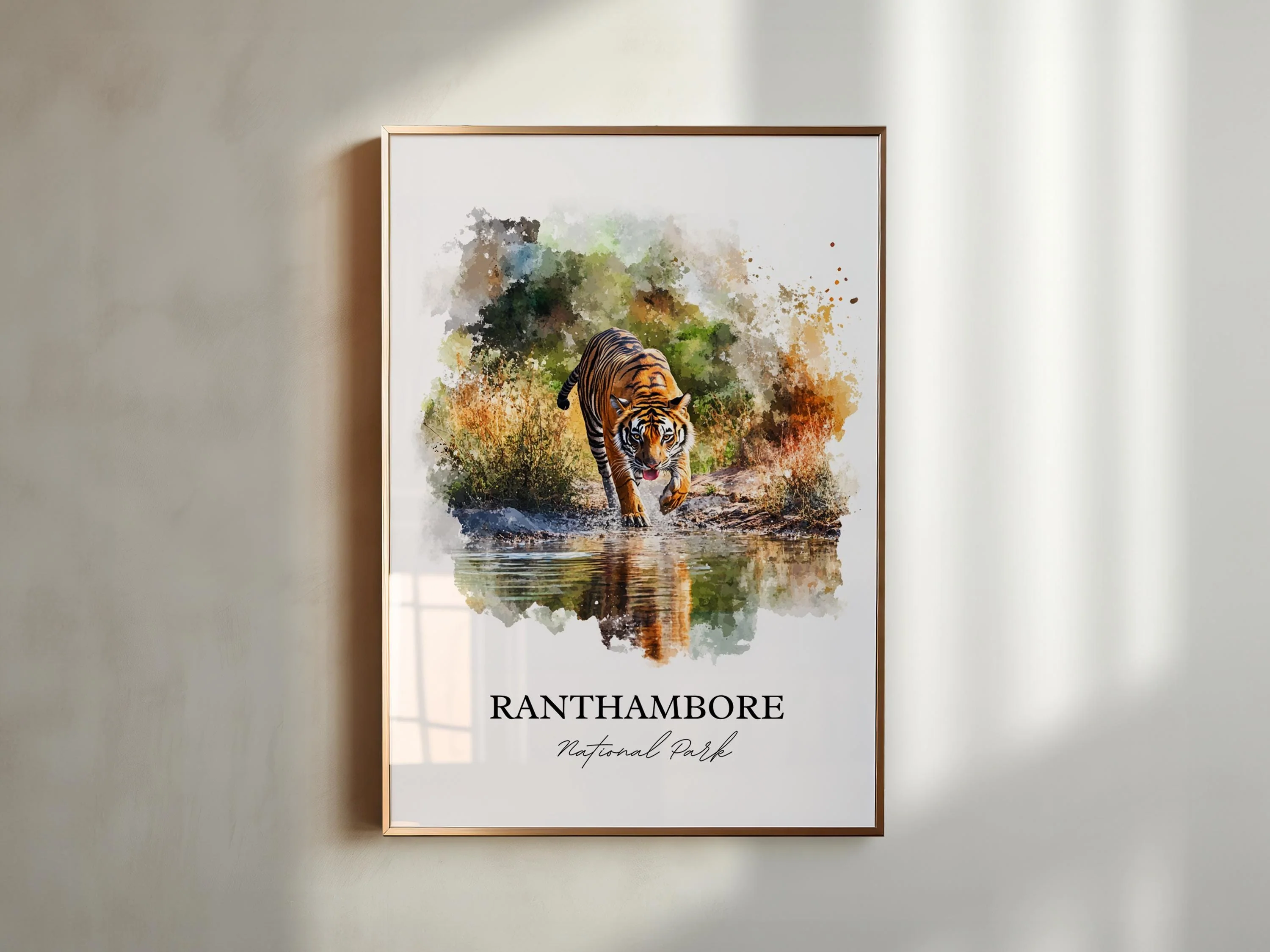 Ranthambore National Park, India – Watercolor Art Print - Image 3