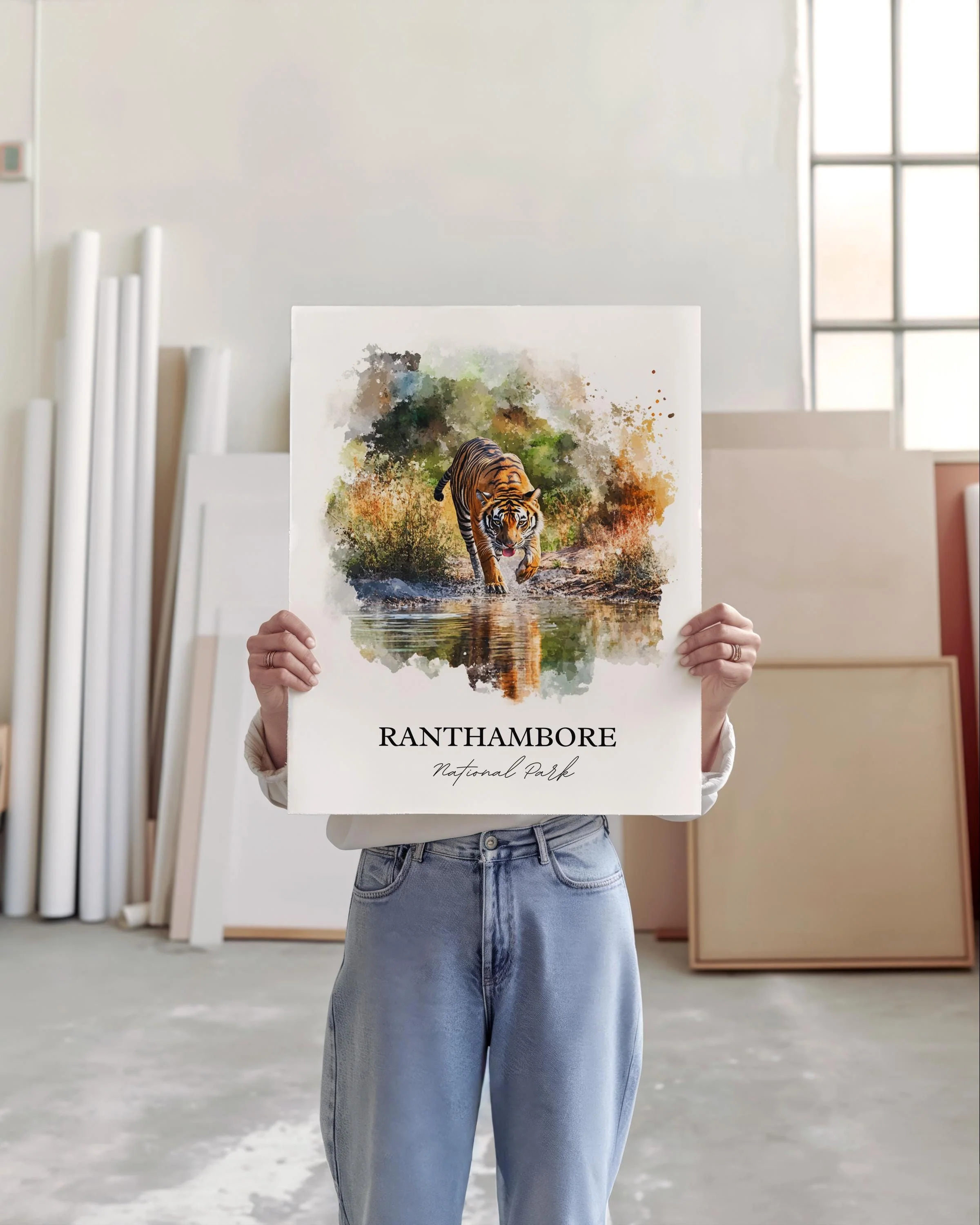 Ranthambore National Park, India – Watercolor Art Print - Image 4