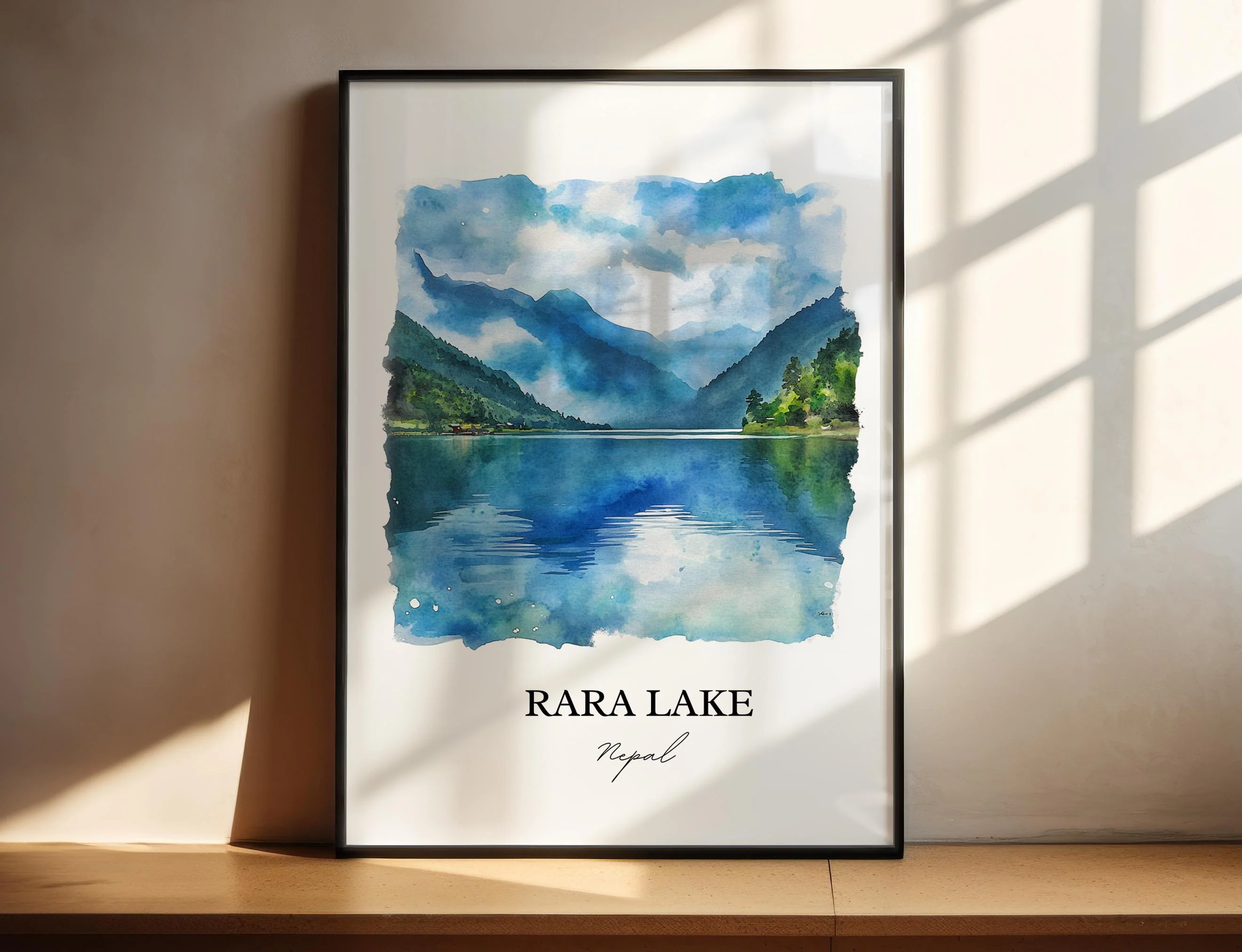 Rara Lake, Nepal – Watercolor Art Print