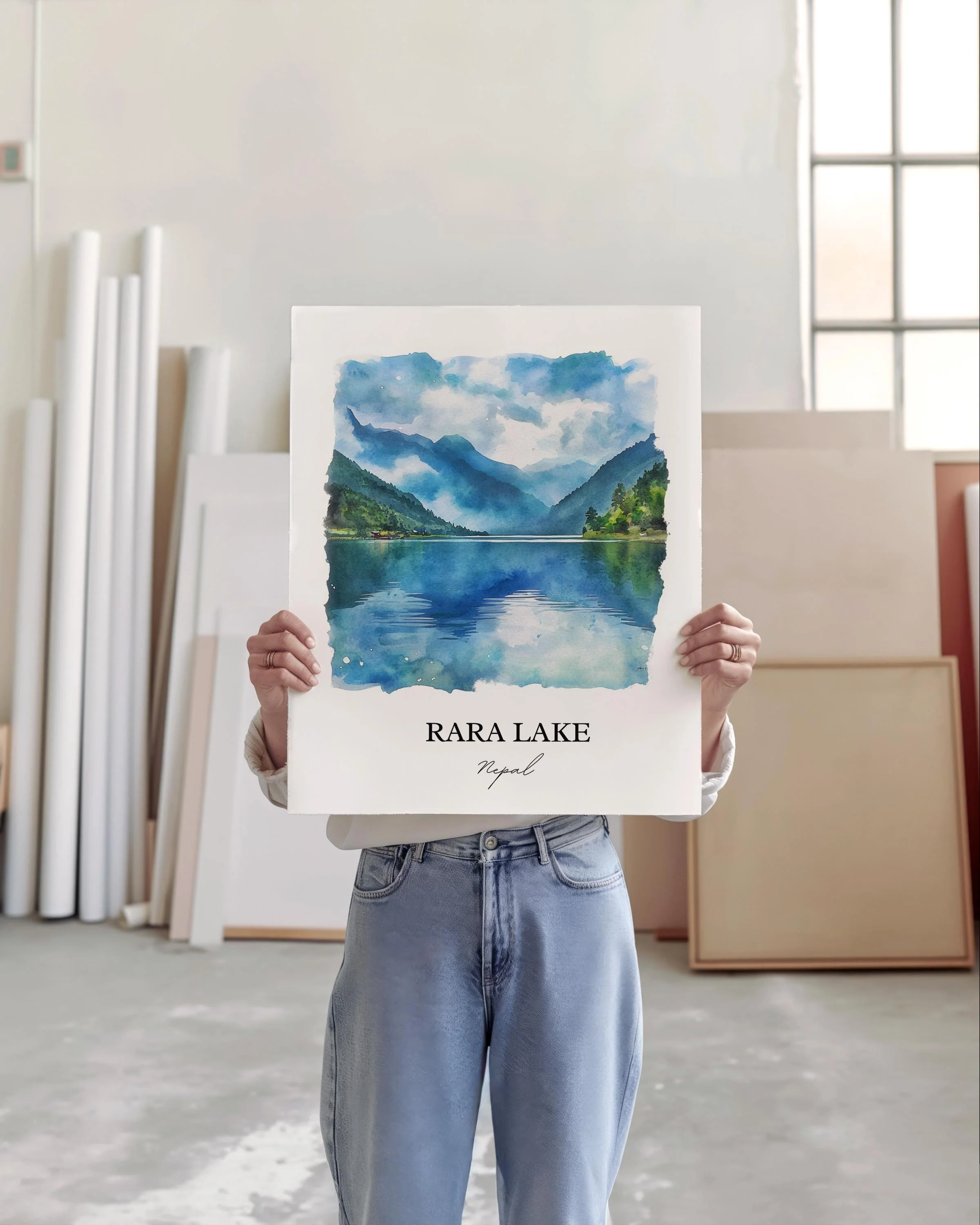 Rara Lake, Nepal – Watercolor Art Print - Image 3