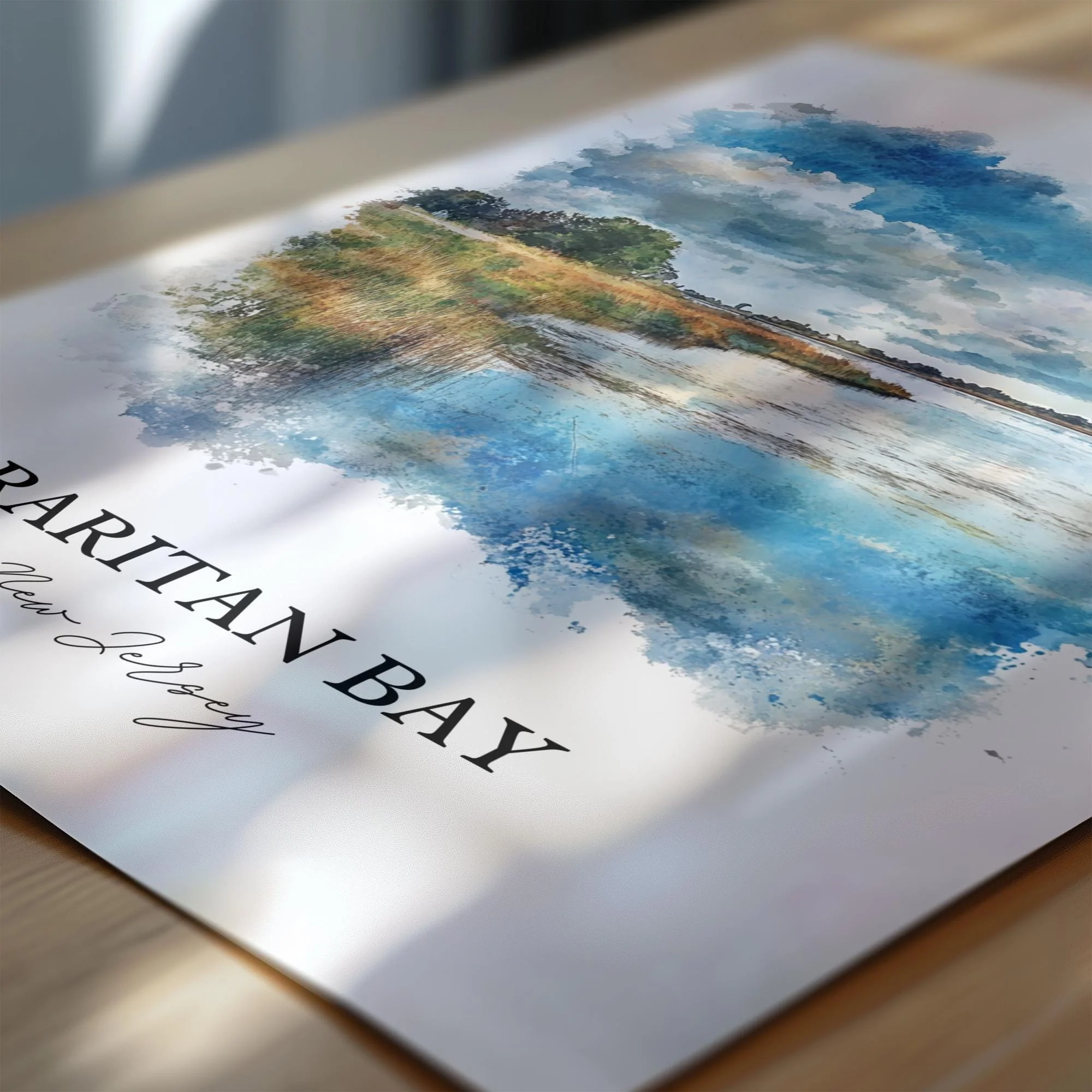Raritan Bay, USA – Watercolor Art Print - Image 2