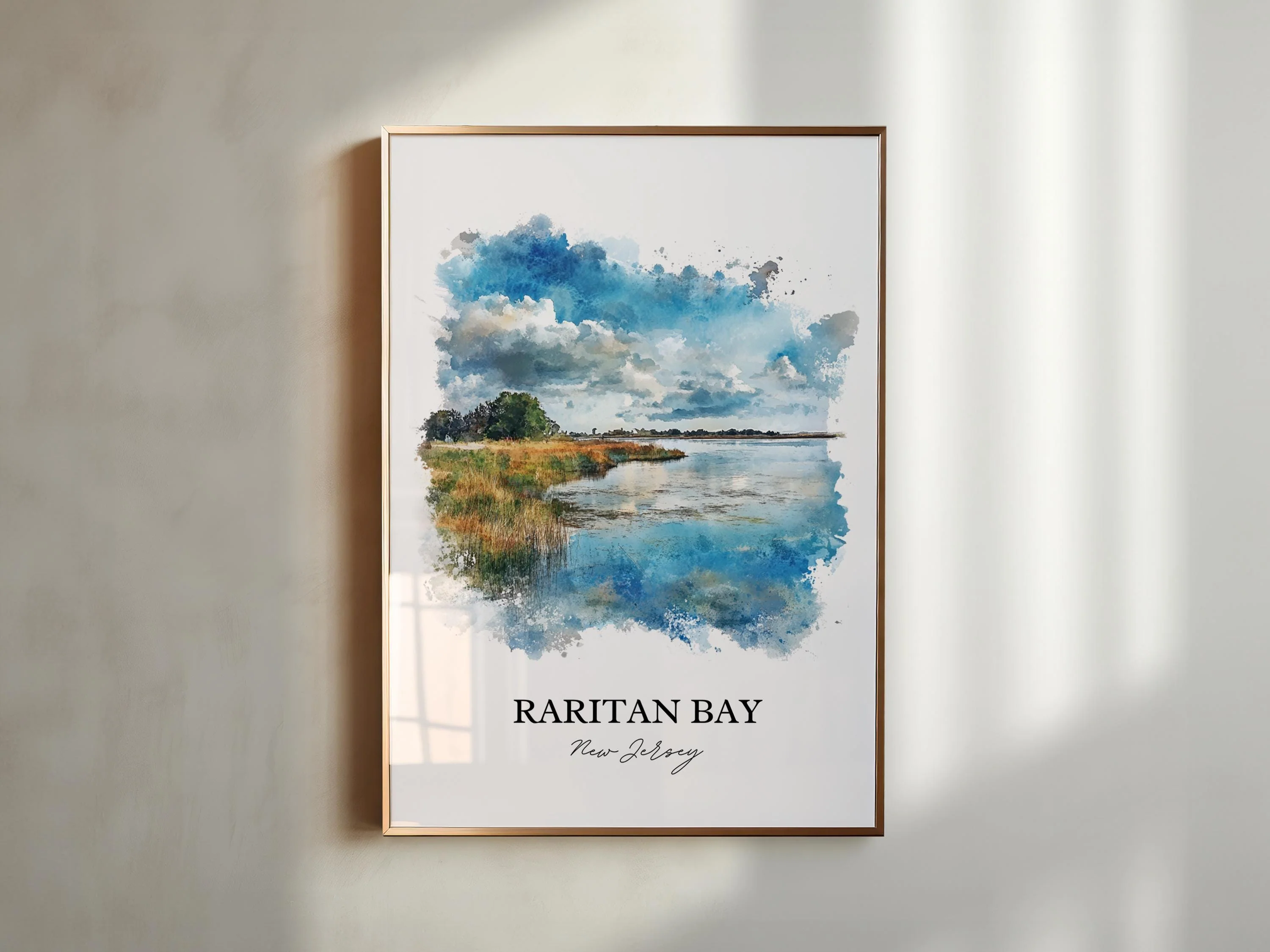 Raritan Bay, USA – Watercolor Art Print - Image 3