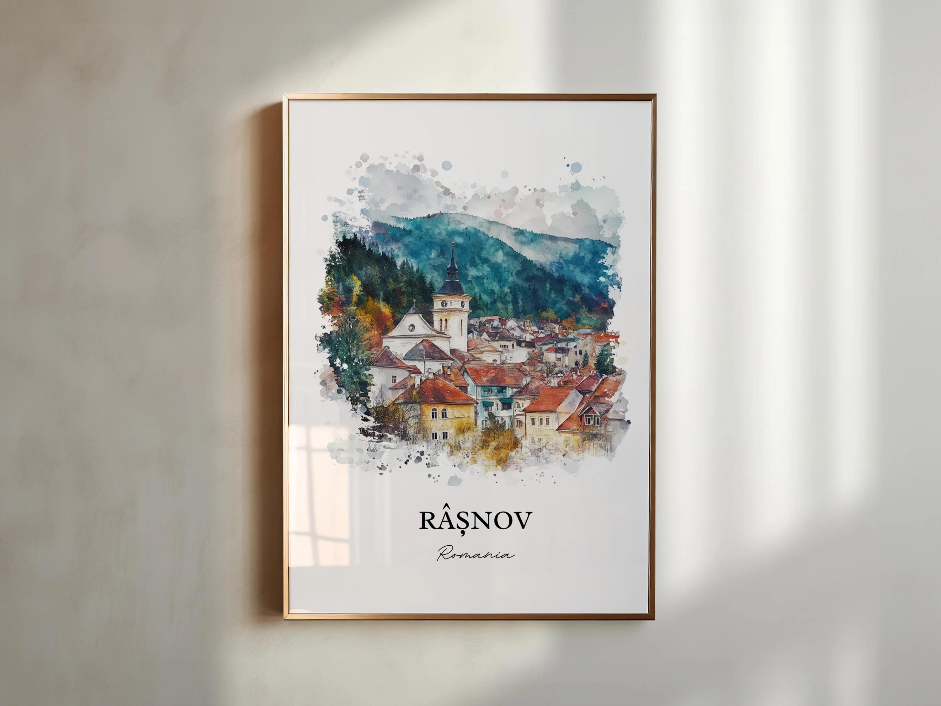 Rasnov, Romania – Watercolor Art Print - Image 4