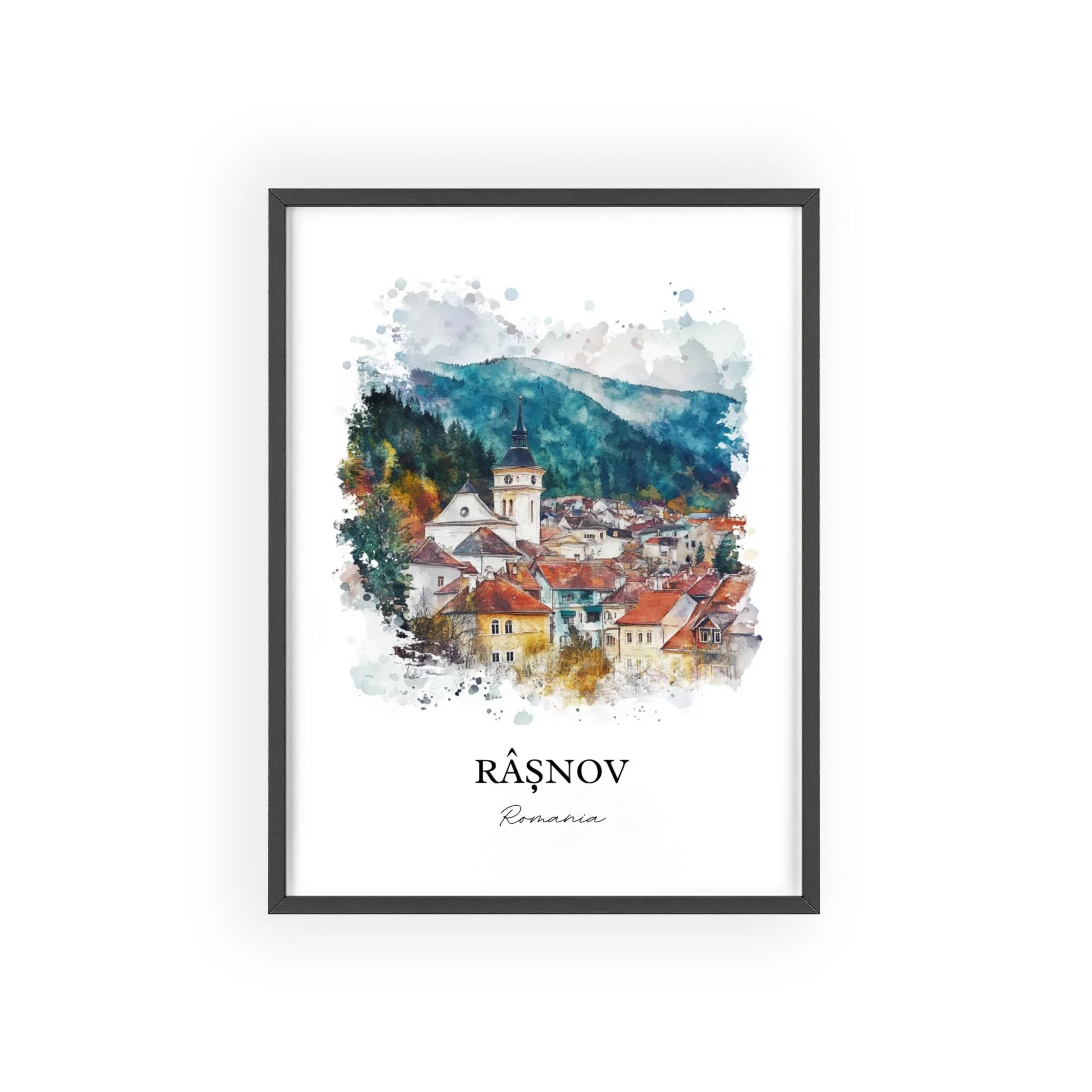 Rasnov, Romania – Watercolor Art Print - Image 7