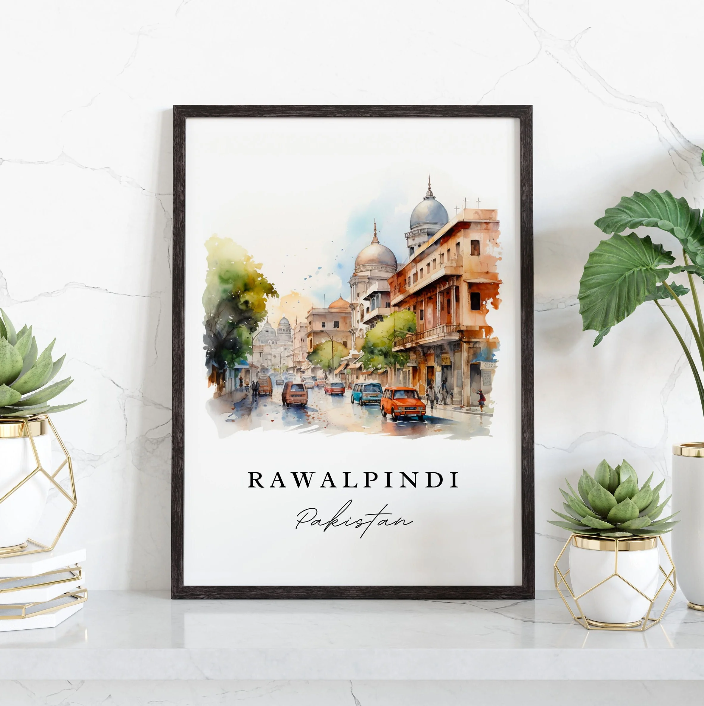 Rawalpindi, Pakistan – Watercolor Art Print - Image 5