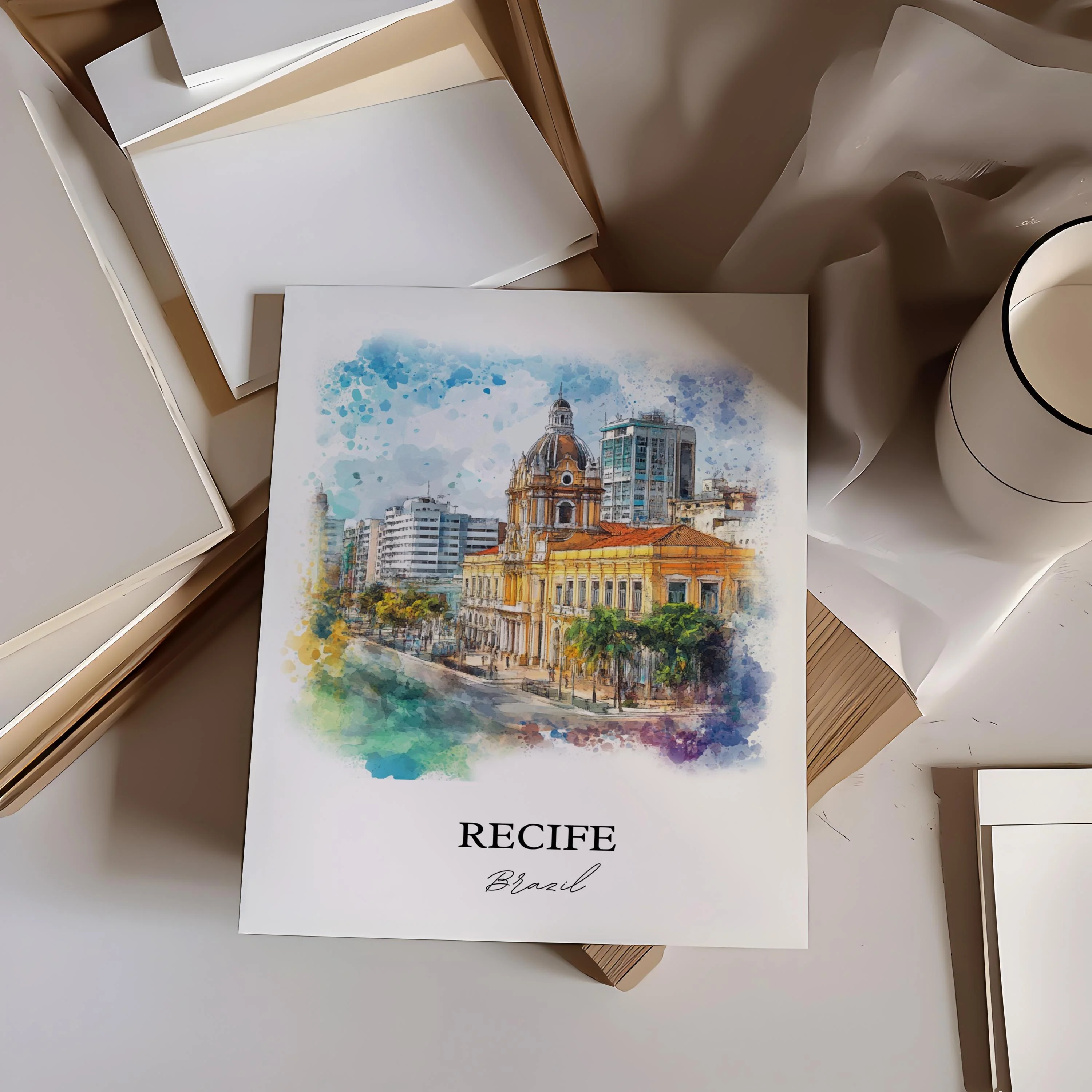 Recife, Brazil – Watercolor Art Print - Image 5
