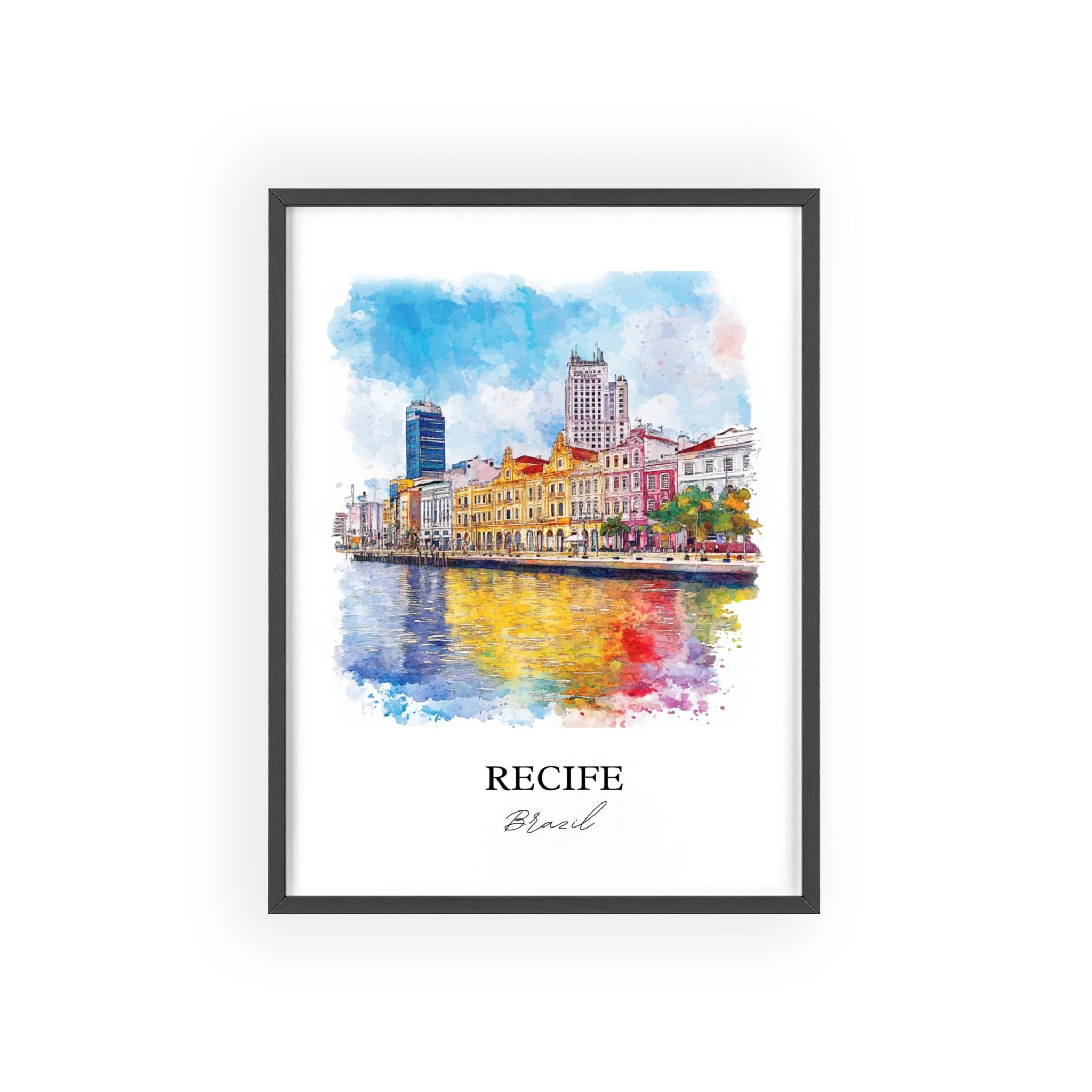 Recife, Brazil – Watercolor Art Print - Image 7