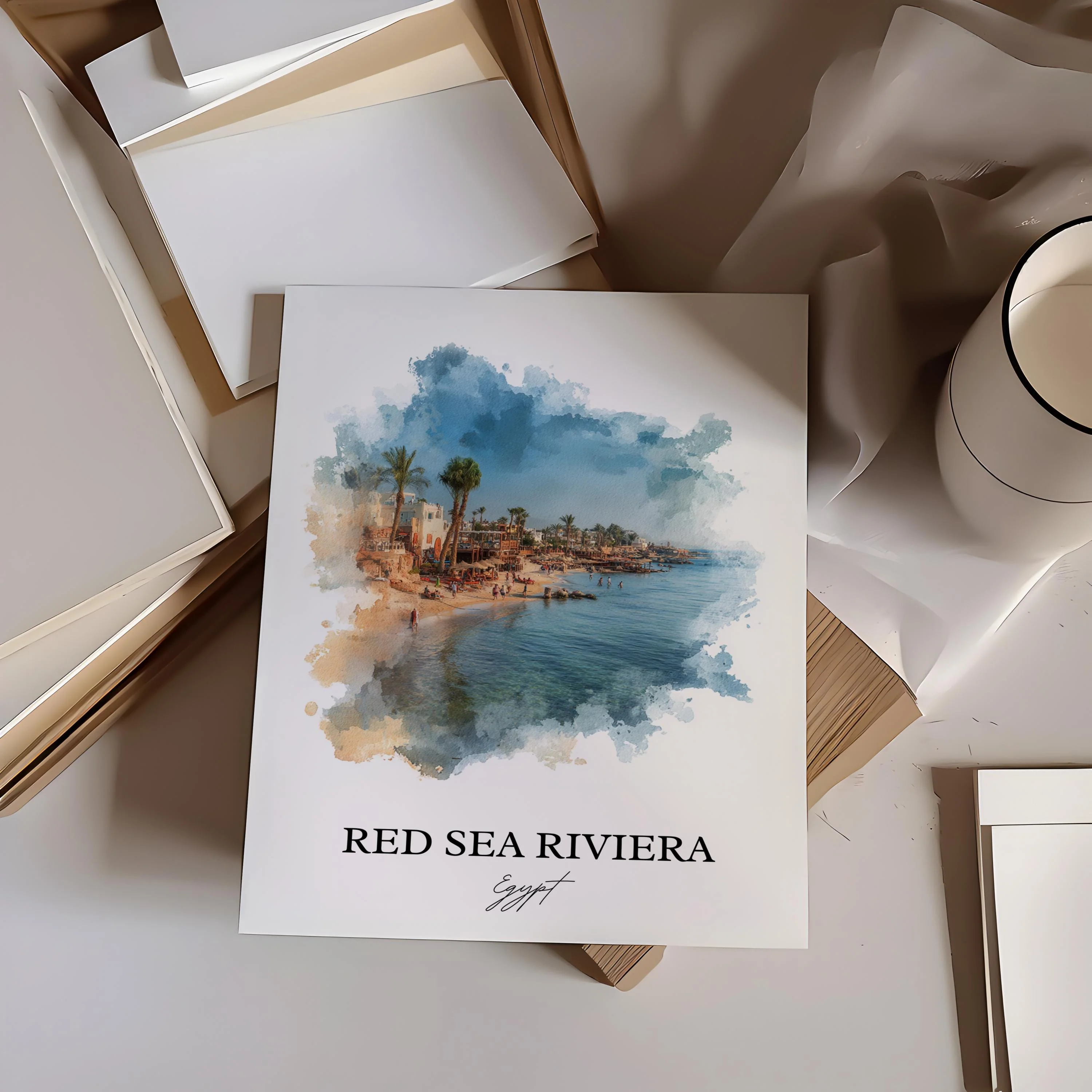 Red Sea Riviera, Egypt – Watercolor Art Print - Image 5