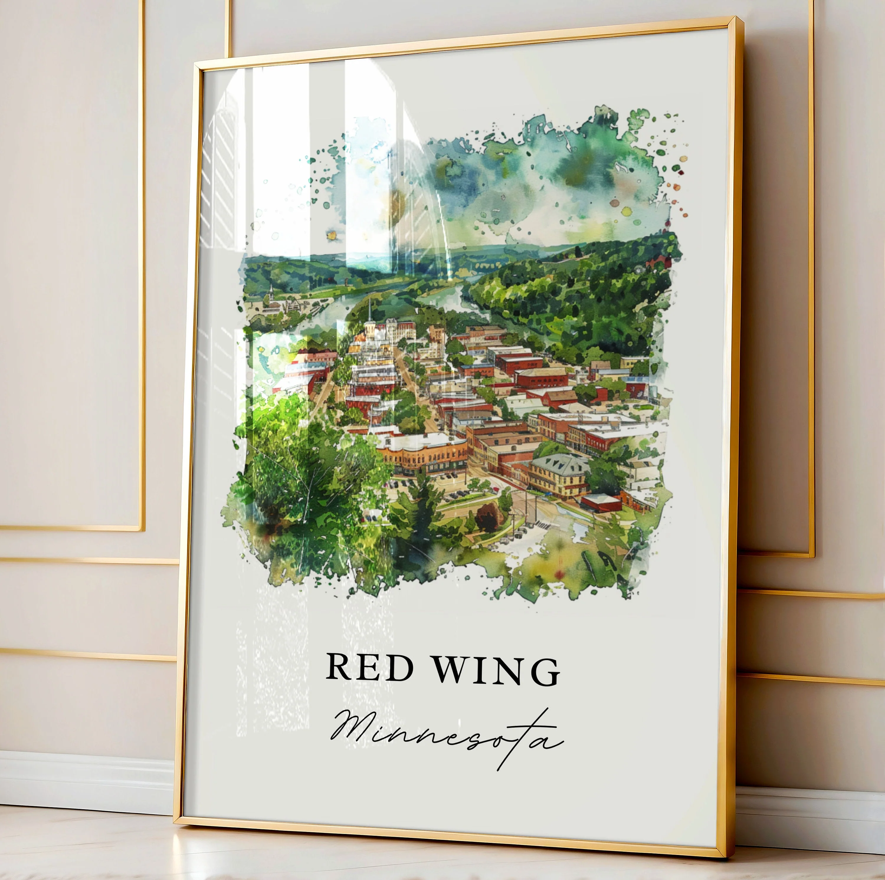 Red Wing, Minnesota, Minnesota – Watercolor Art Print - Image 4