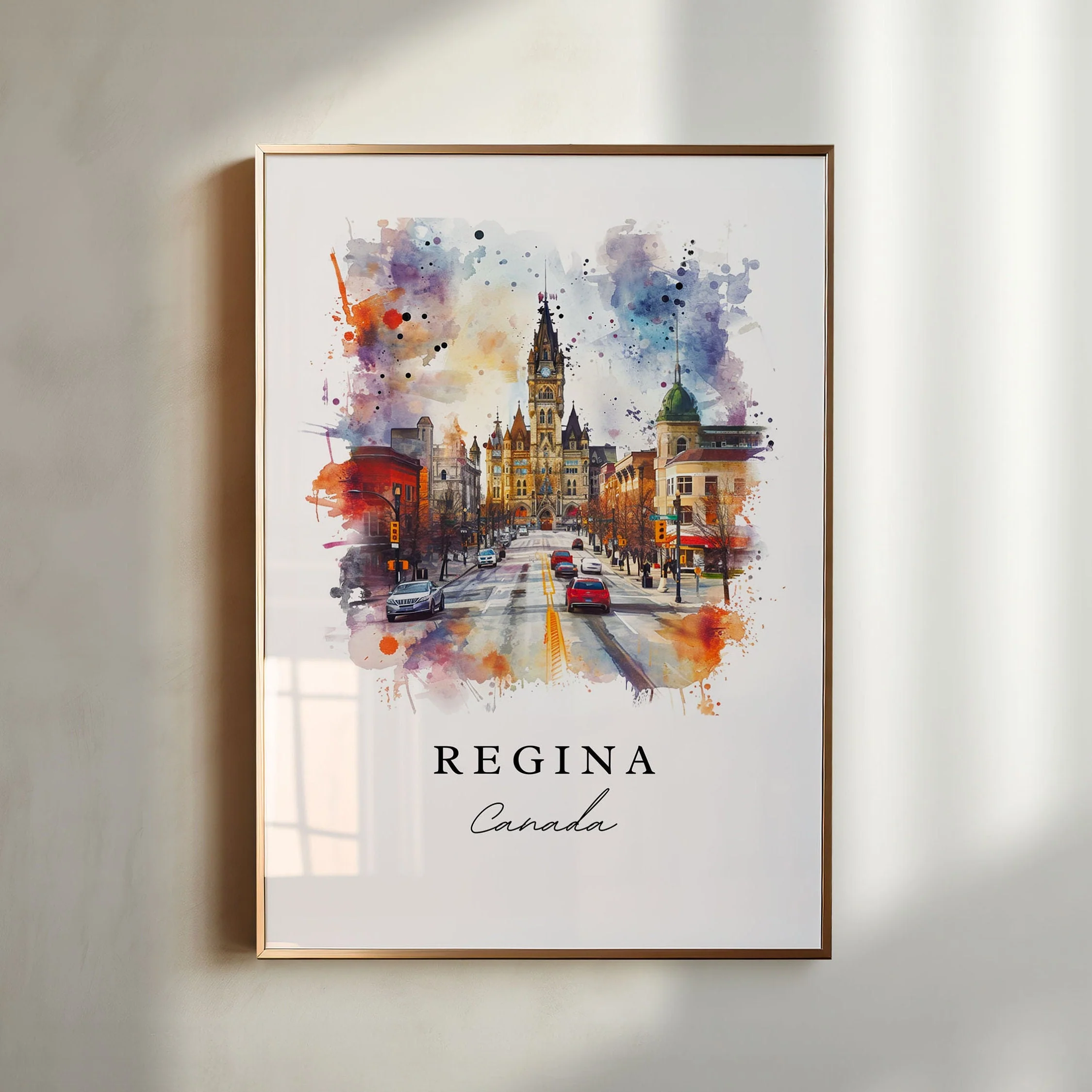 Regina, Canada – Watercolor Art Print