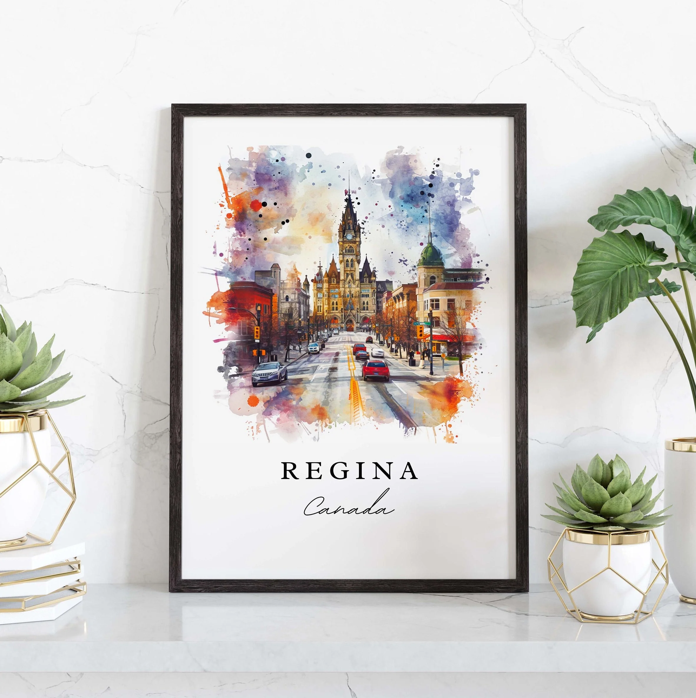 Regina, Canada – Watercolor Art Print - Image 5