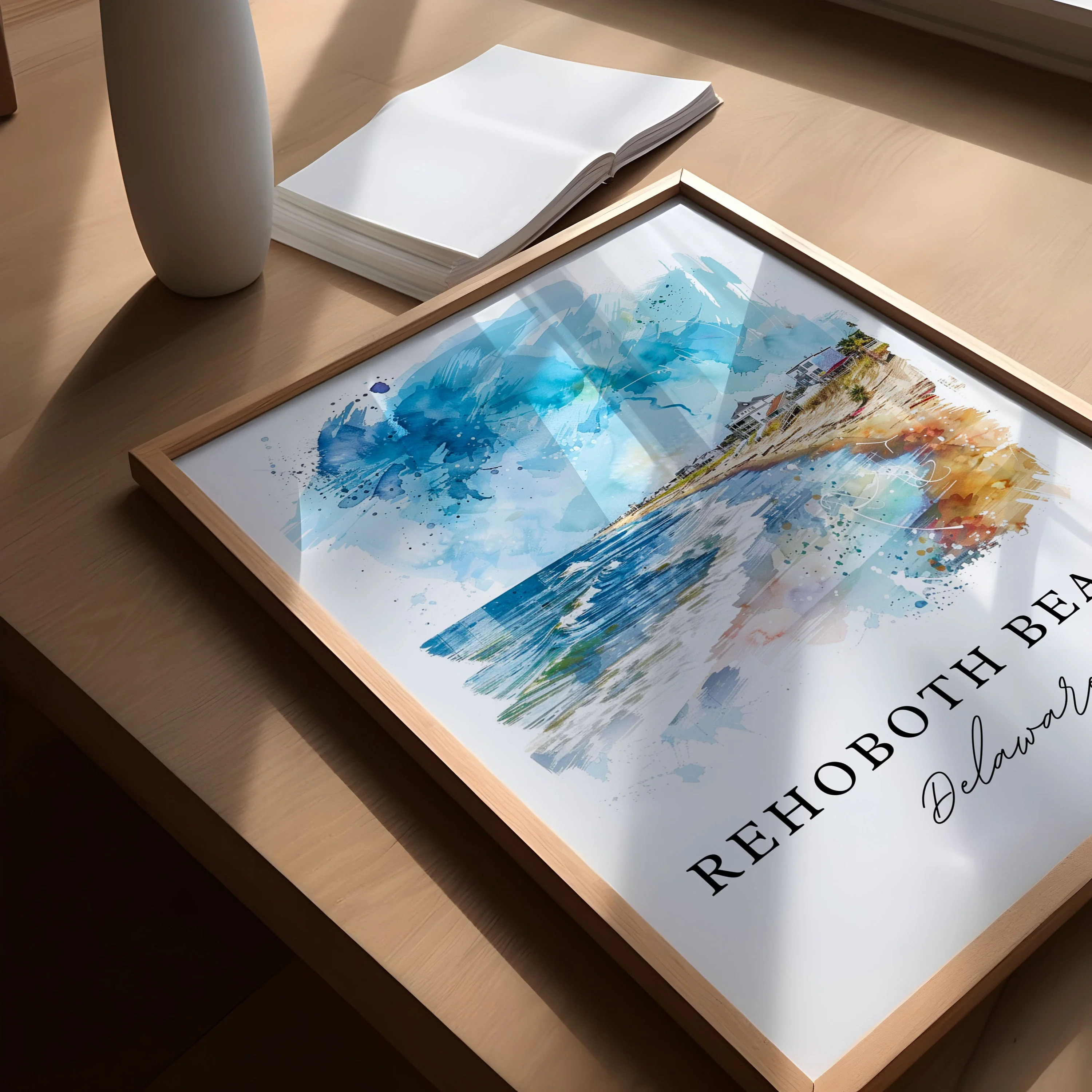 Rehoboth Beach, Delaware – Watercolor Art Print - Image 2