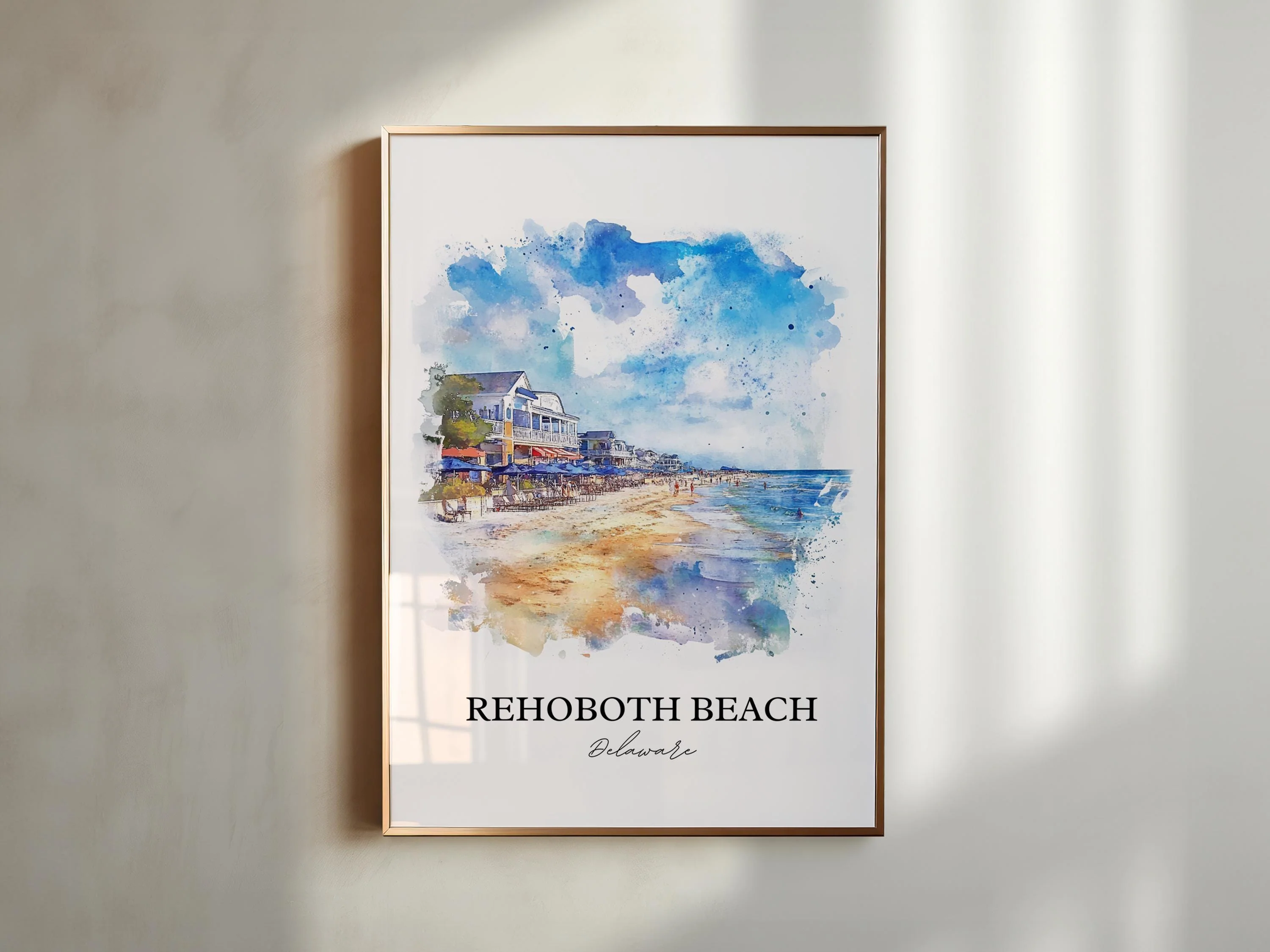 Rehoboth Beach, Delaware – Watercolor Art Print - Image 3