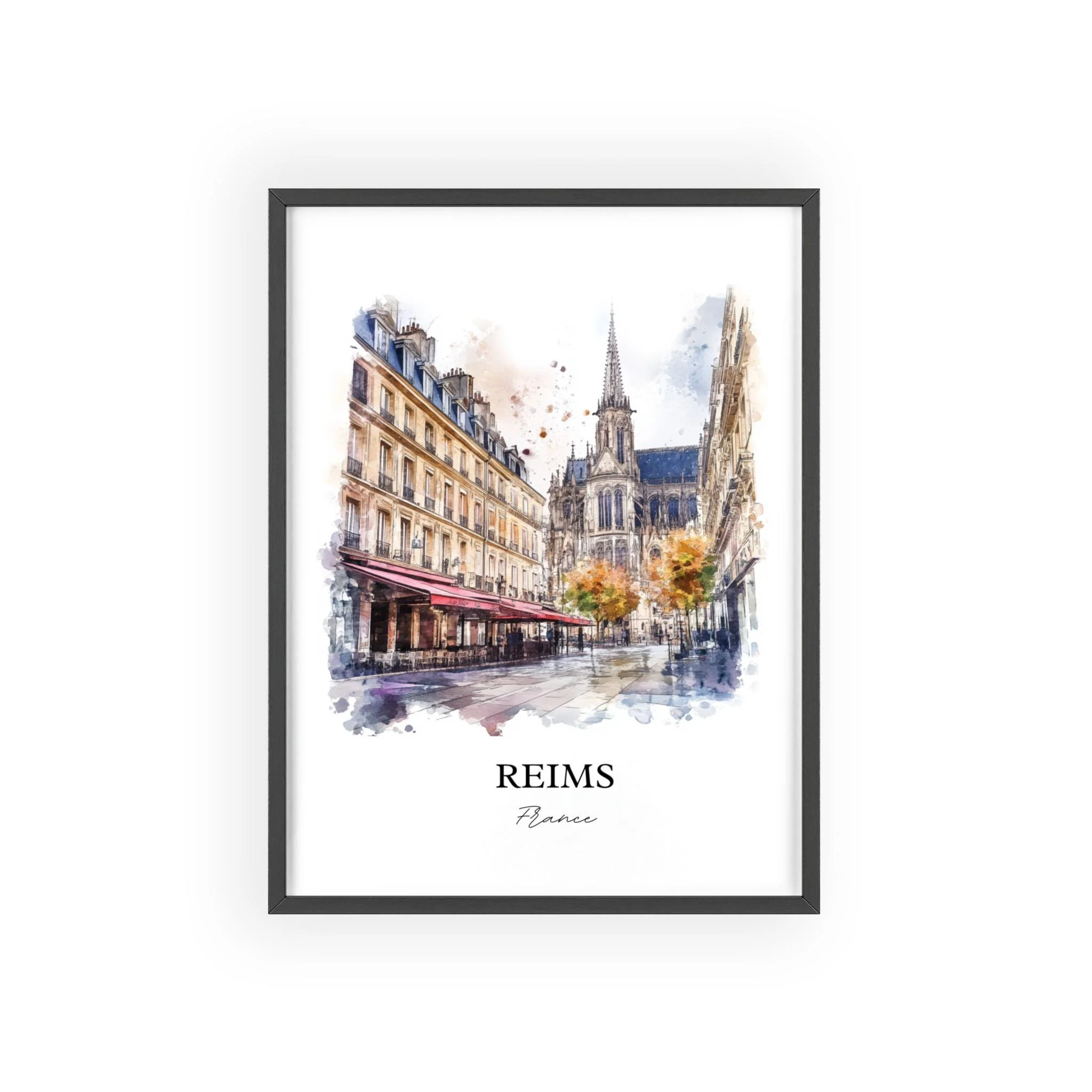 Reims, France – Watercolor Art Print - Image 7