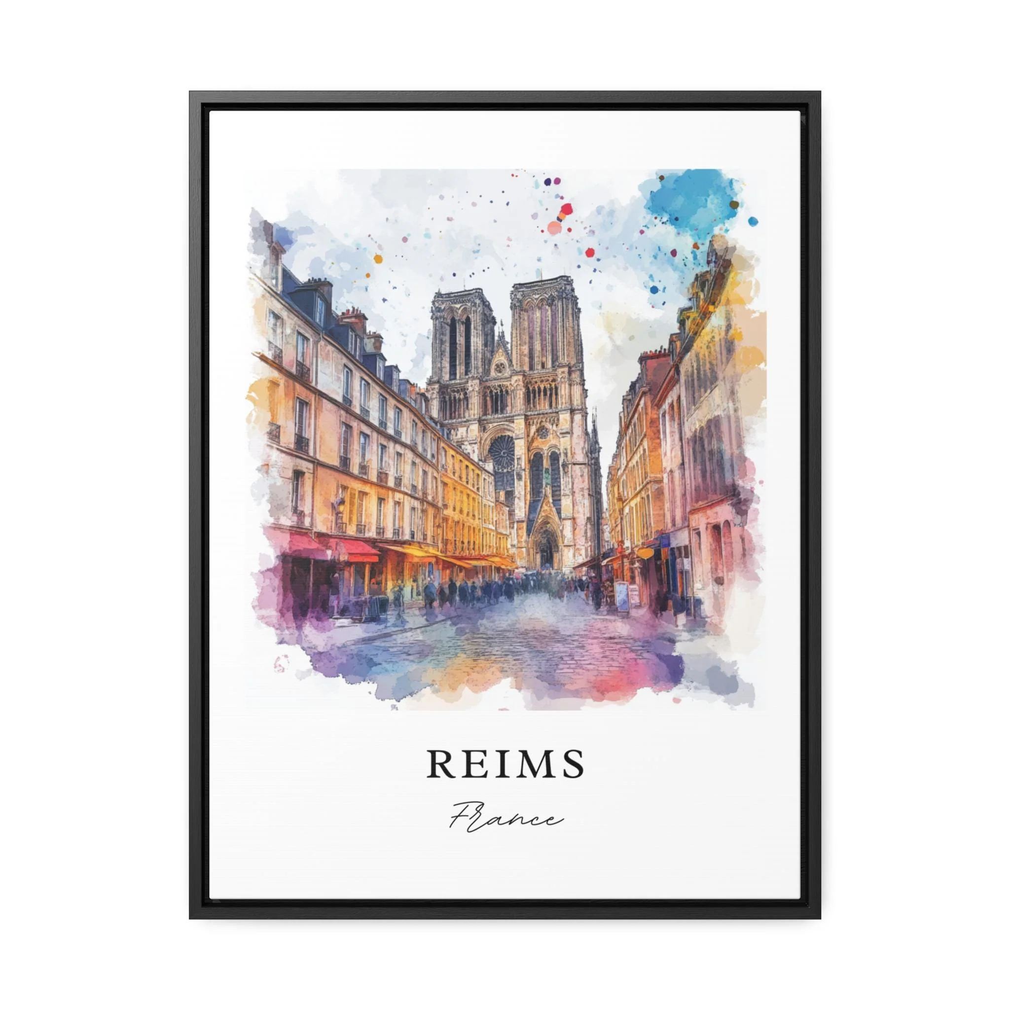 Reims, France – Watercolor Art Print of Grand Est Region