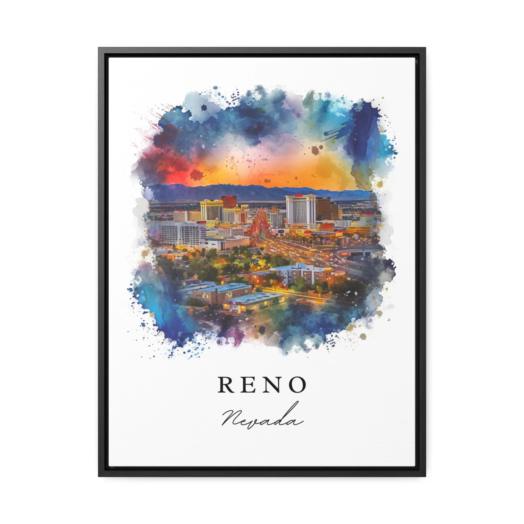 Reno, Nevada, Nevada – Watercolor Art Print - Image 6