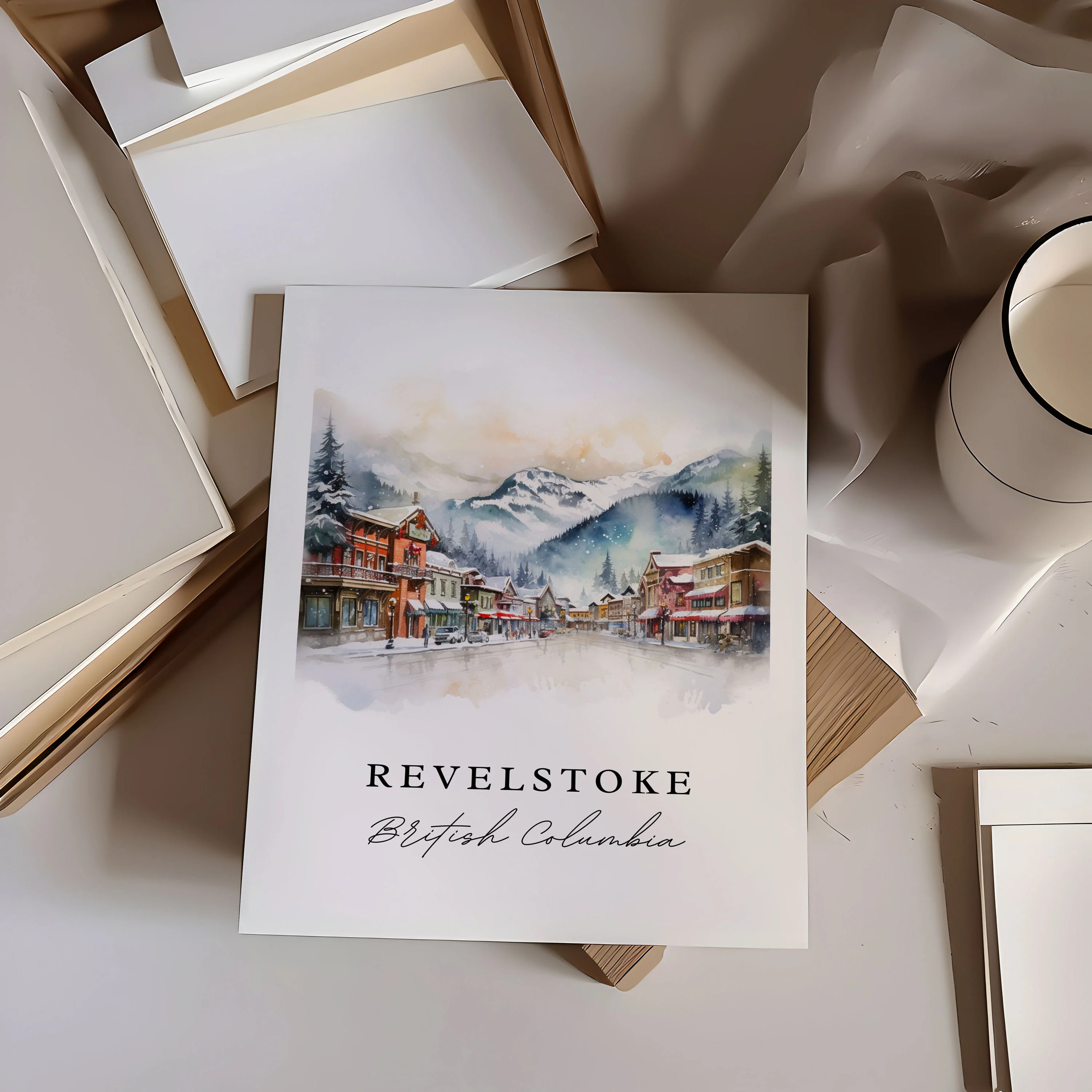 Revelstoke, Canada – Watercolor Art Print - Image 2