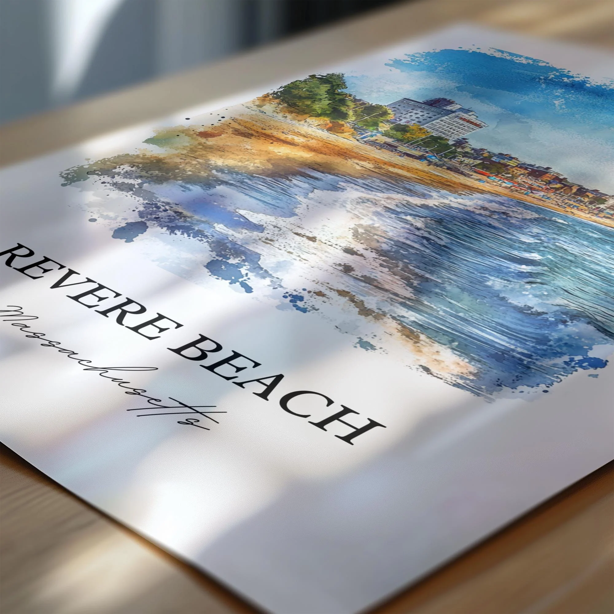 Revere Beach, Massachusetts, Massachusetts – Watercolor Art Print - Image 2