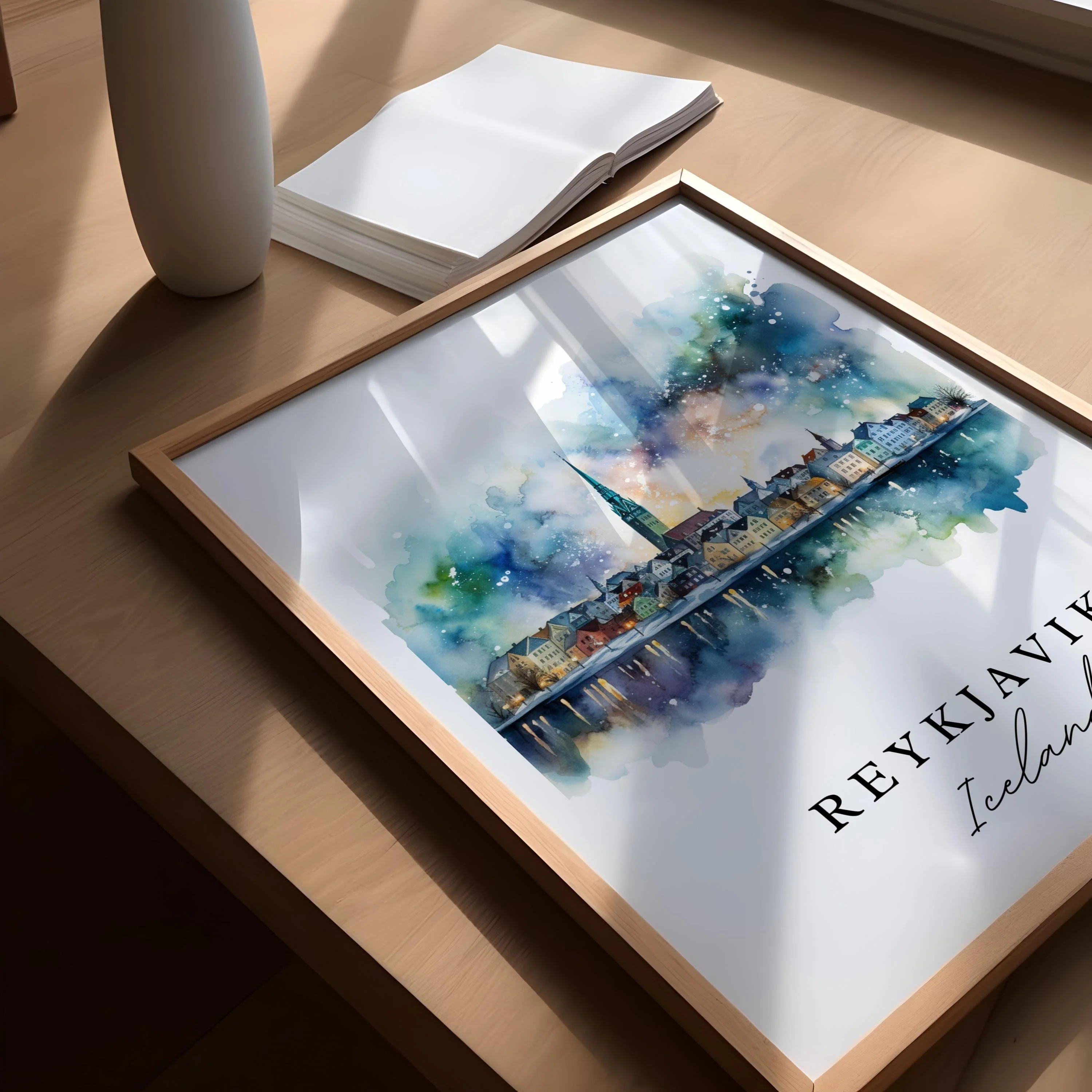 Reykjavik, Iceland – Watercolor Art Print - Image 3