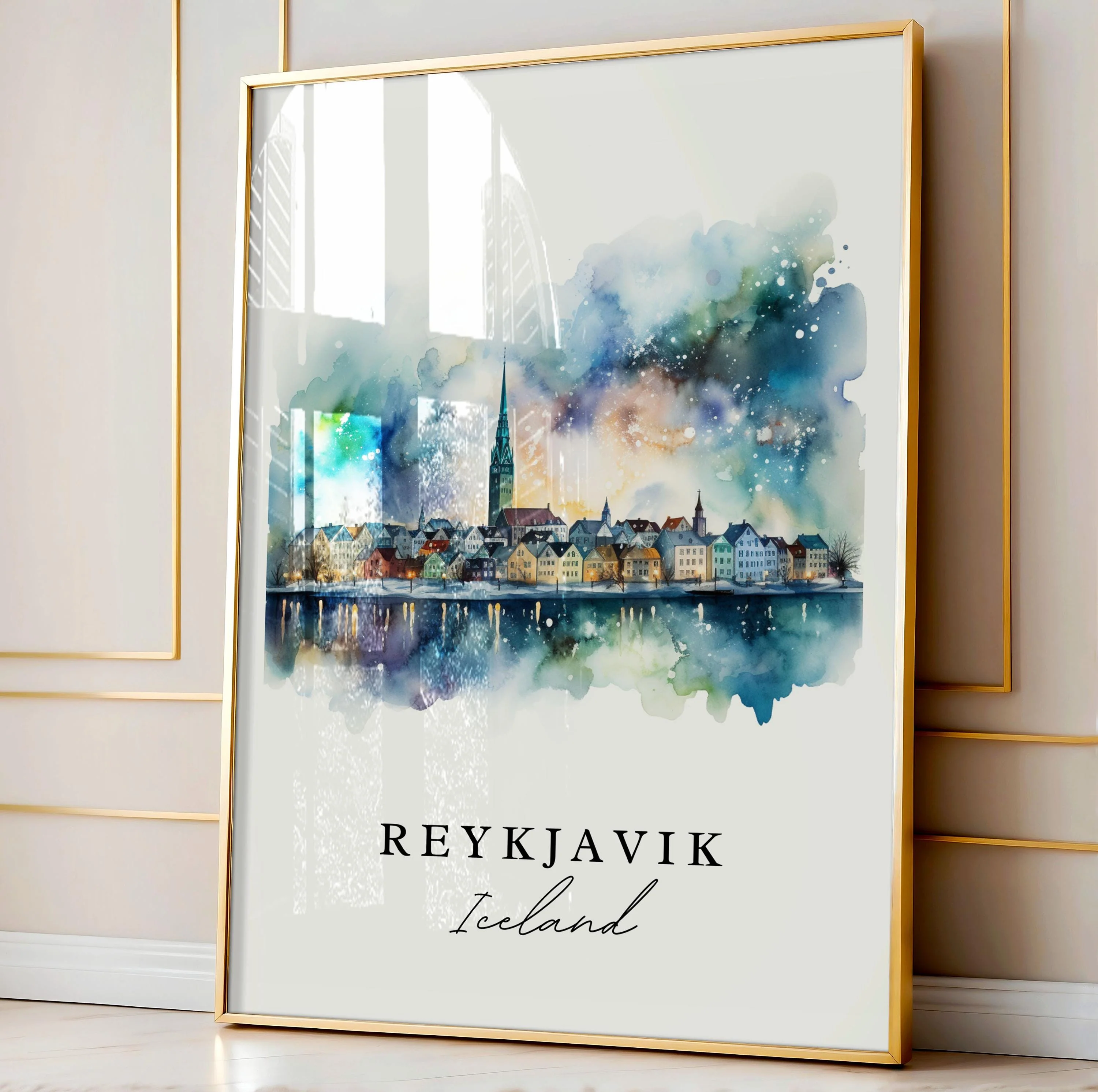 Reykjavik, Iceland – Watercolor Art Print - Image 4