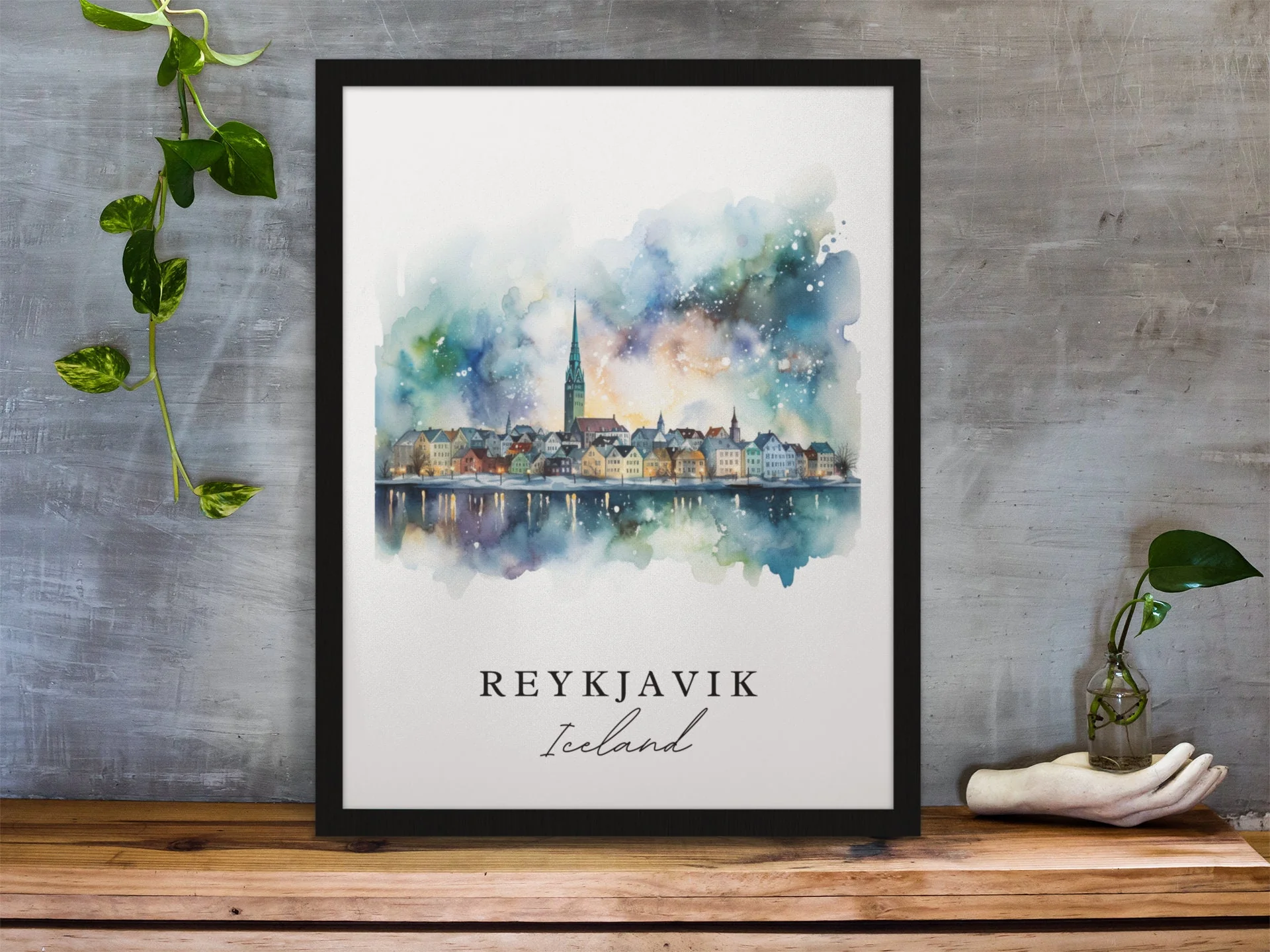 Reykjavik, Iceland – Watercolor Art Print - Image 5
