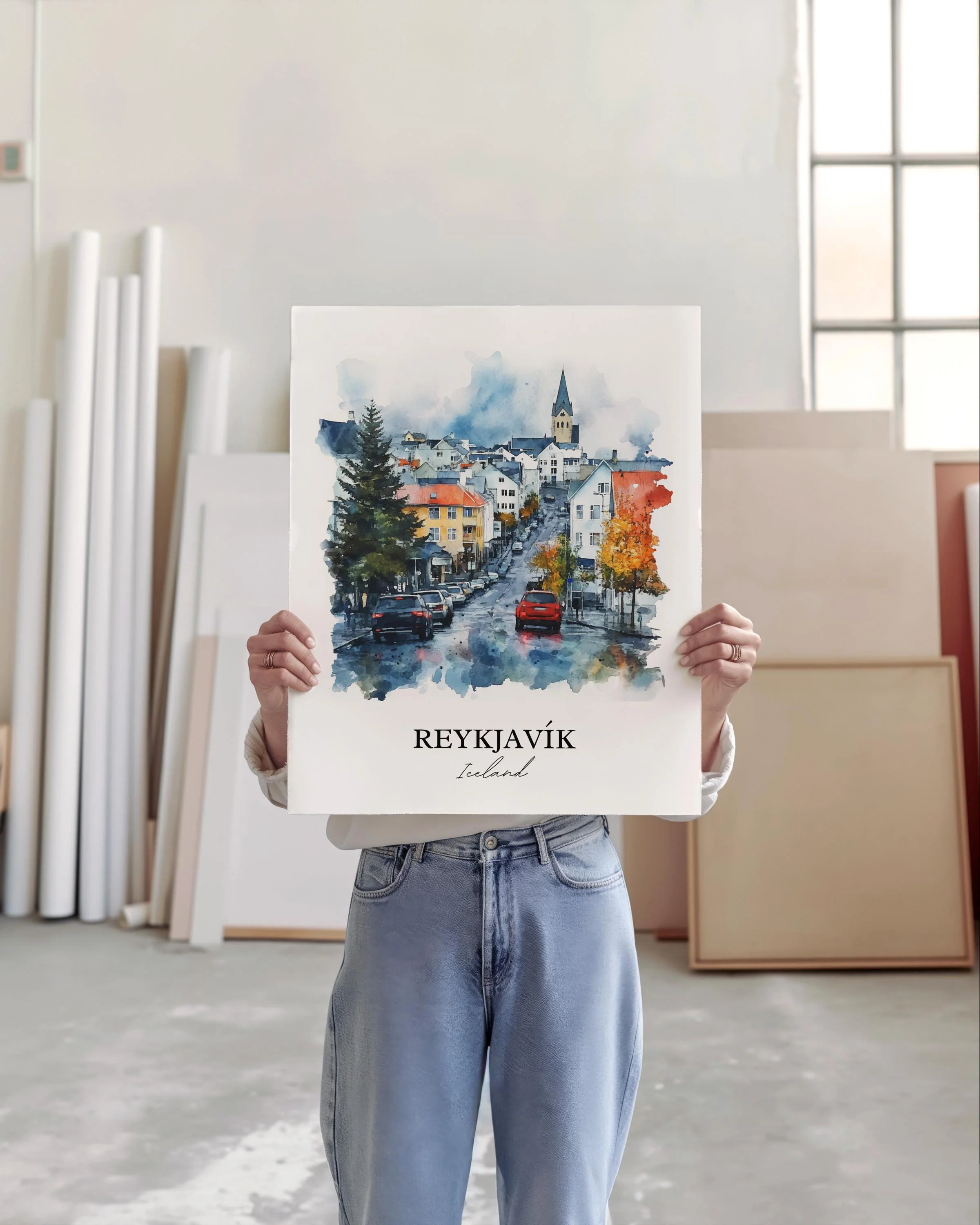Reykjavik, Iceland – Watercolor Art Print - Image 4