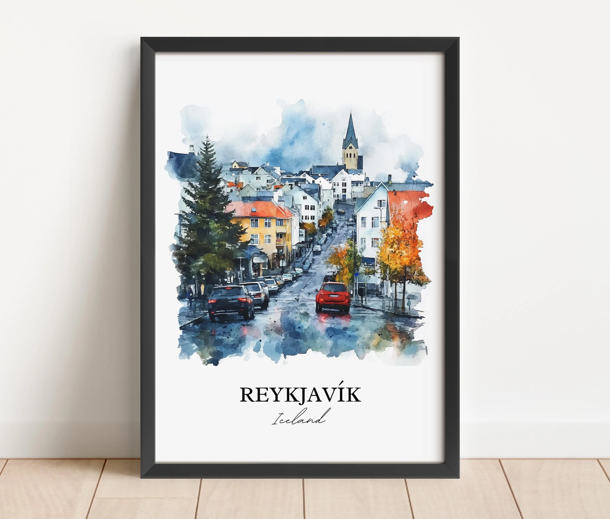 Reykjavik, Iceland – Watercolor Art Print - Image 5