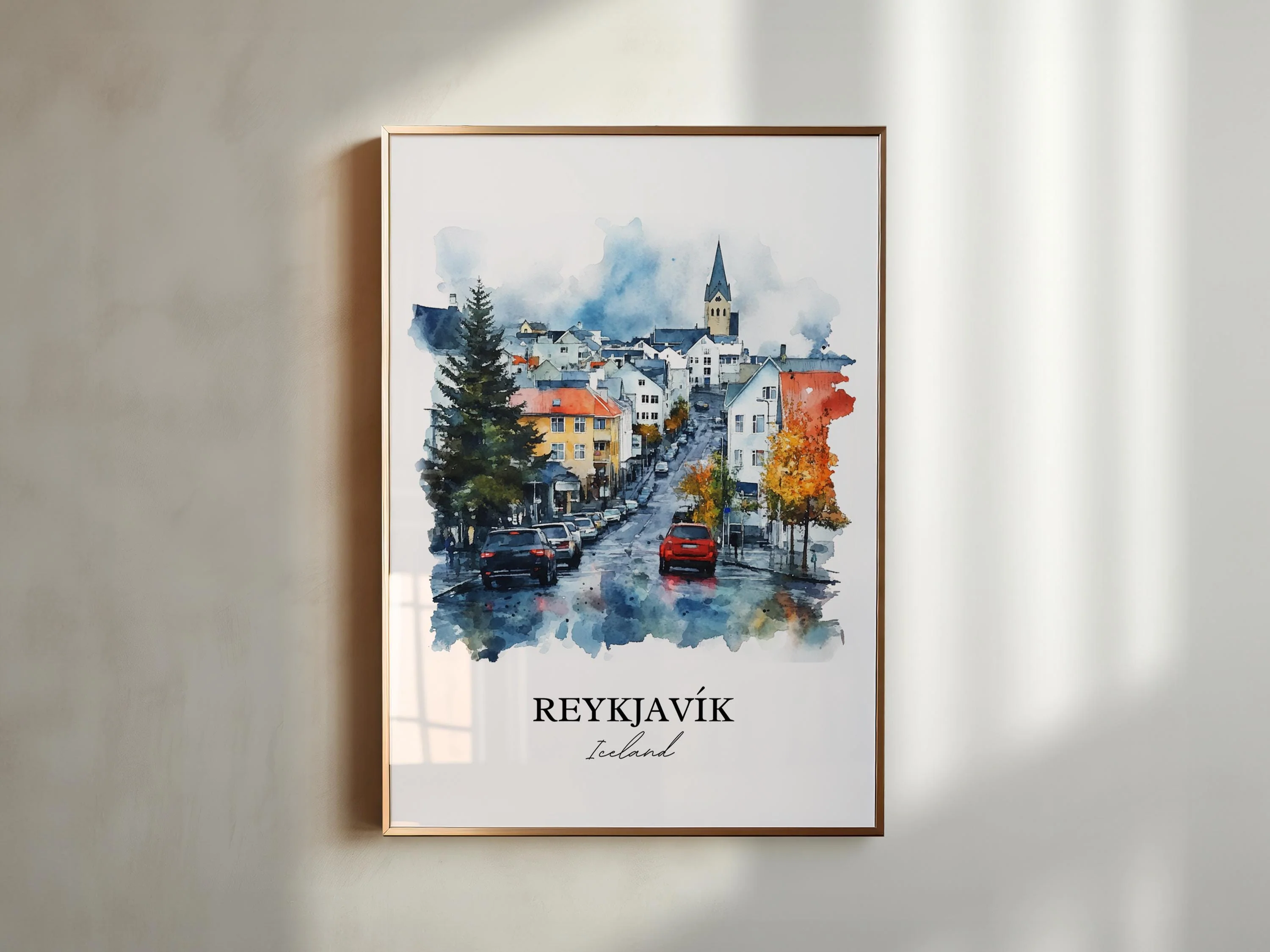 Reykjavik, Iceland – Watercolor Art Print - Image 6