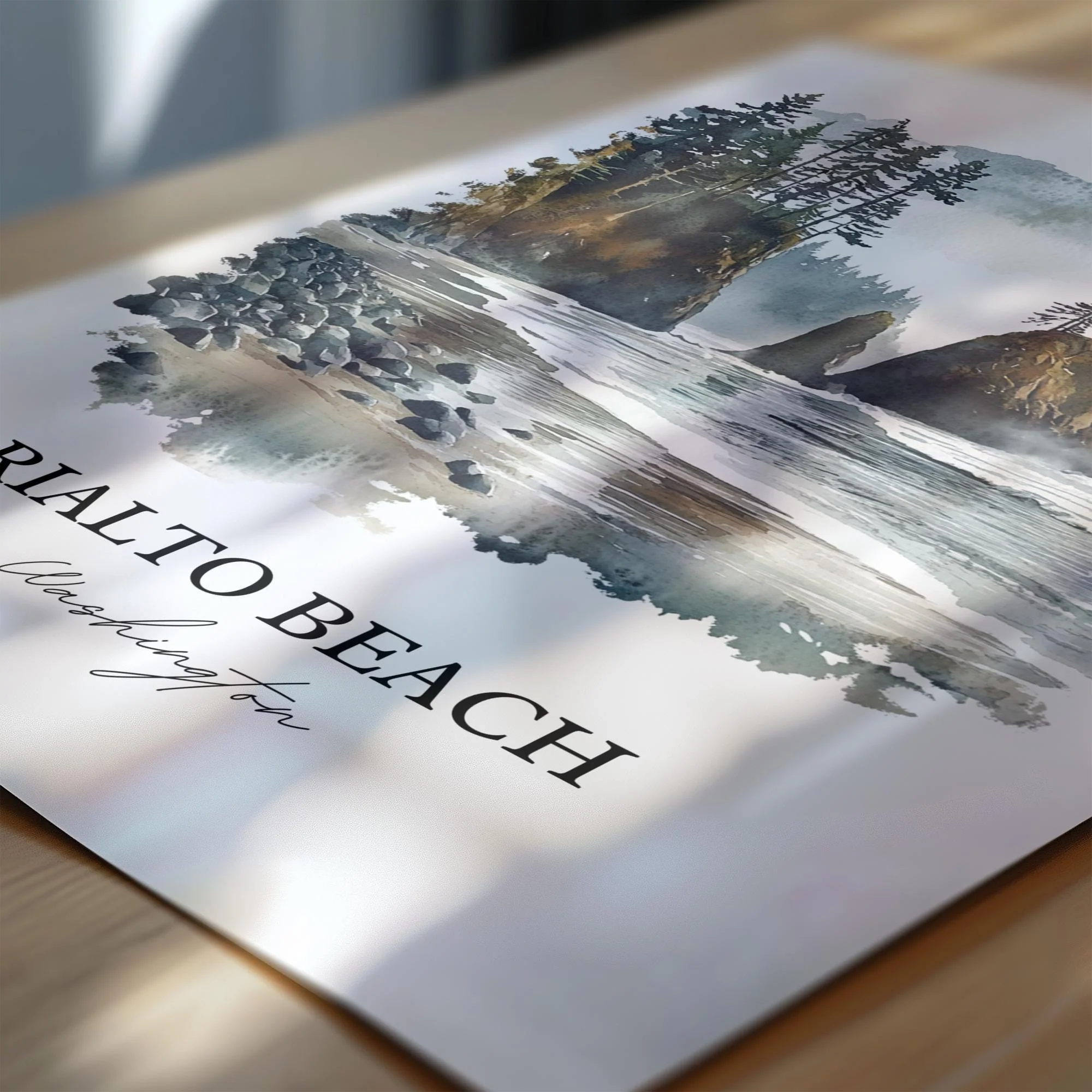 Rialto Beach, USA – Watercolor Art Print - Image 2