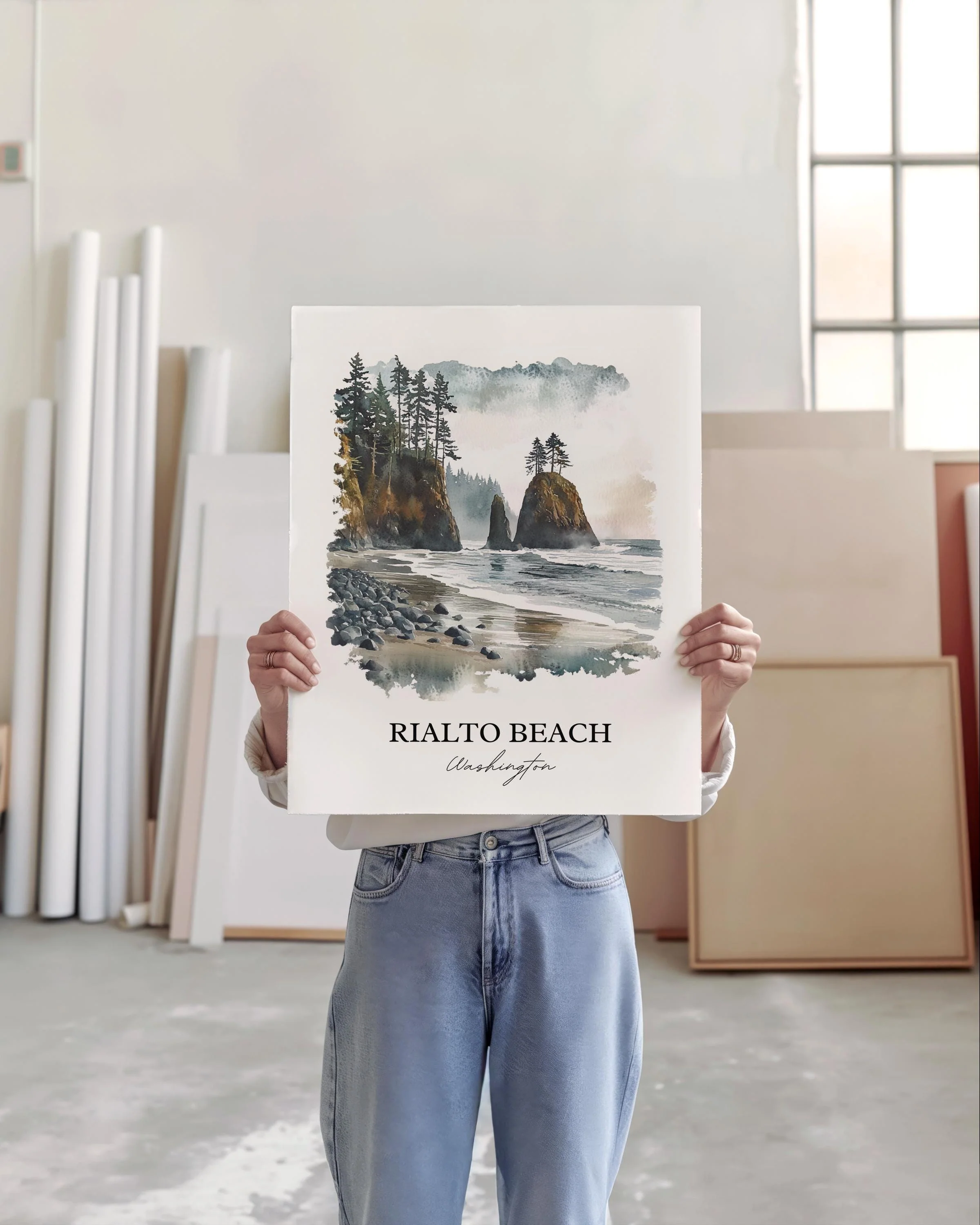 Rialto Beach, USA – Watercolor Art Print - Image 4
