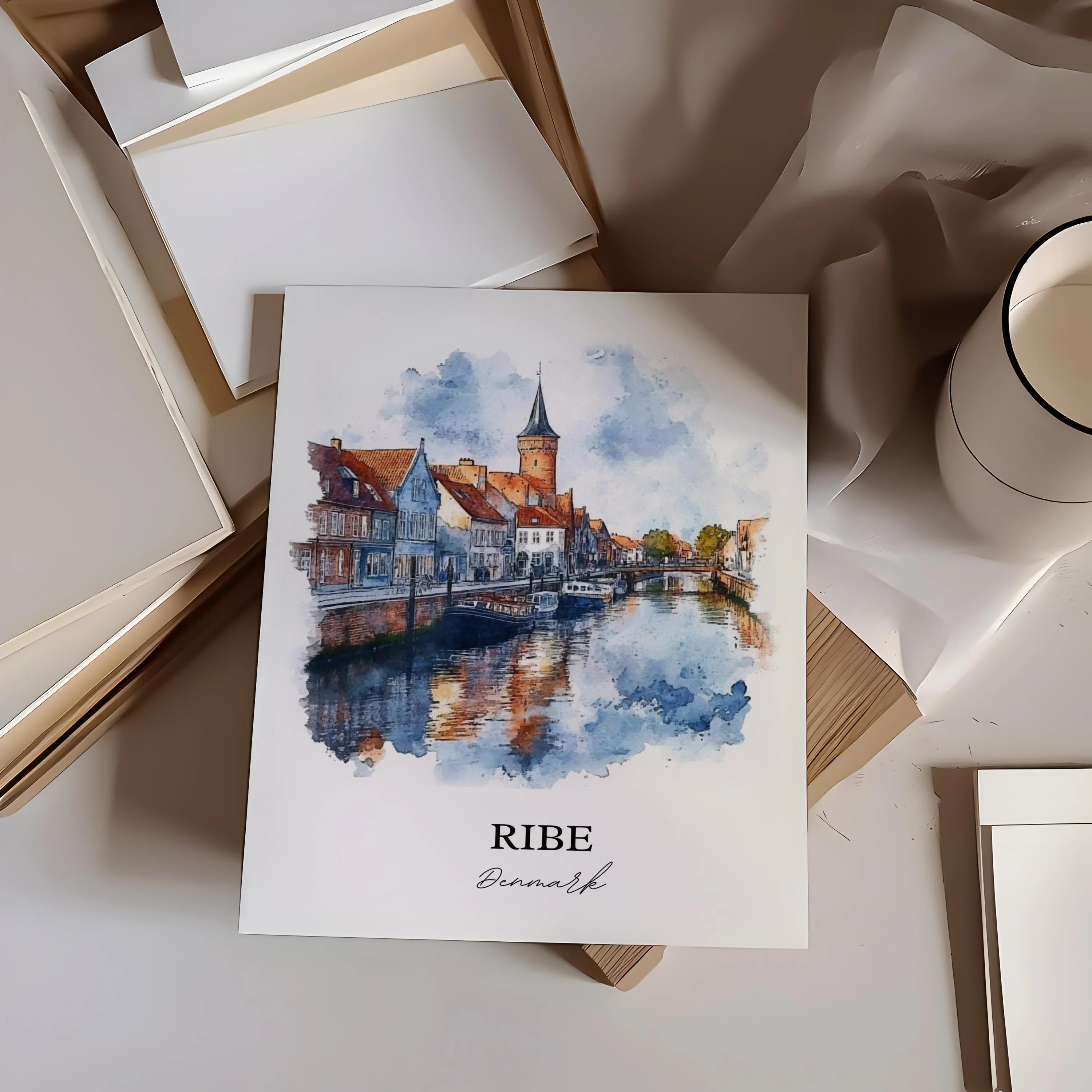 Ribe, Denmark – Watercolor Art Print - Image 6