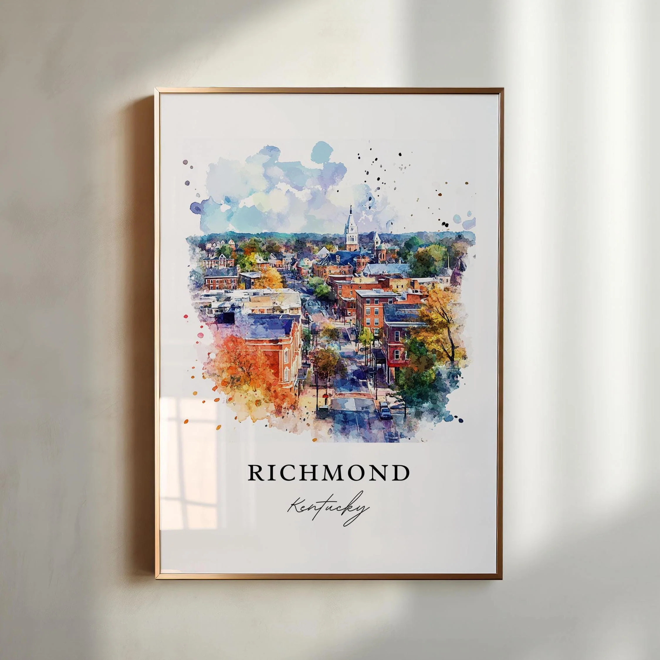 Richmond, Kentucky, Kentucky – Watercolor Art Print - Image 5