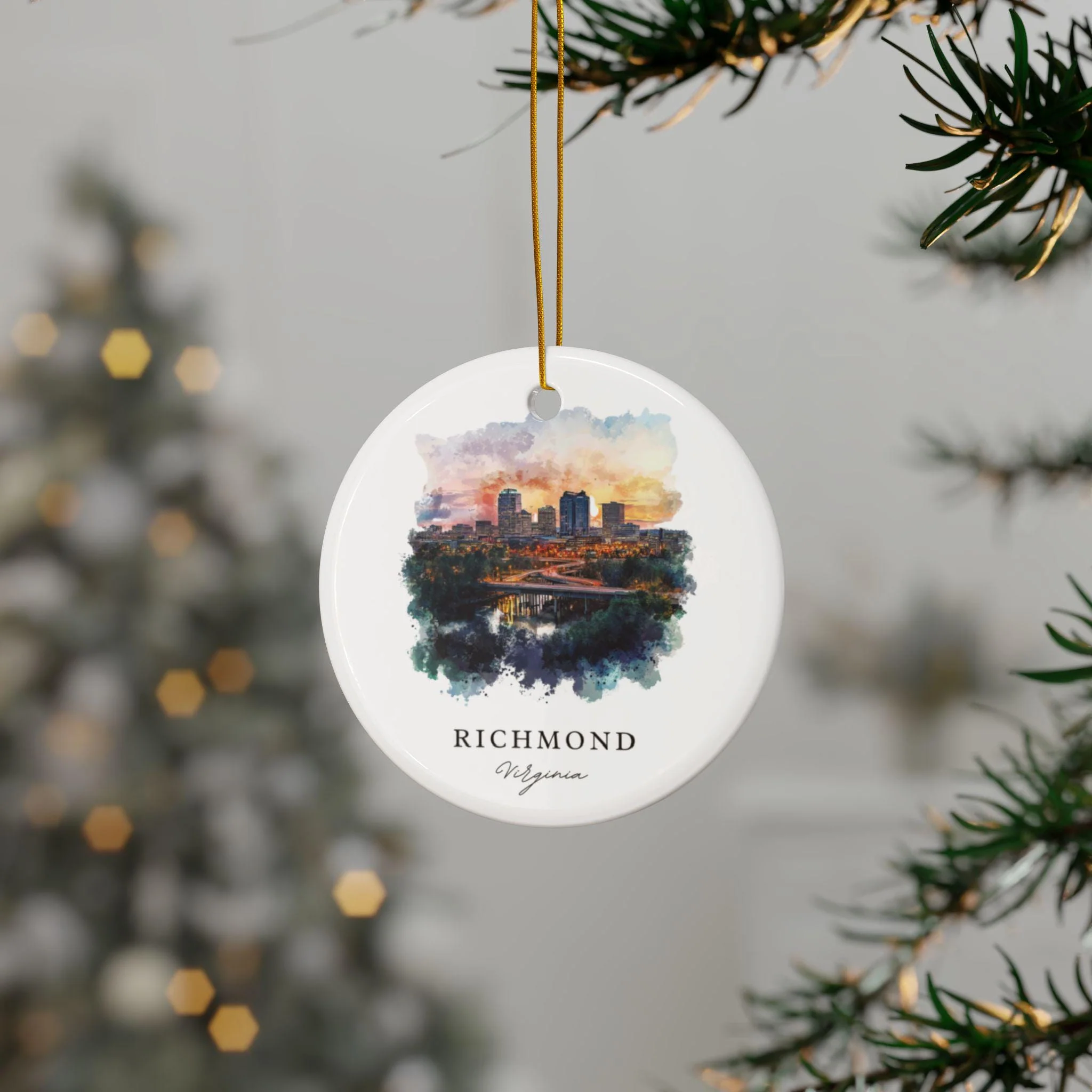 Richmond Virginia Ornament: Unique Virginia Souvenir, Virginia Christmas Decor, Richmond VA Gift - Image 3