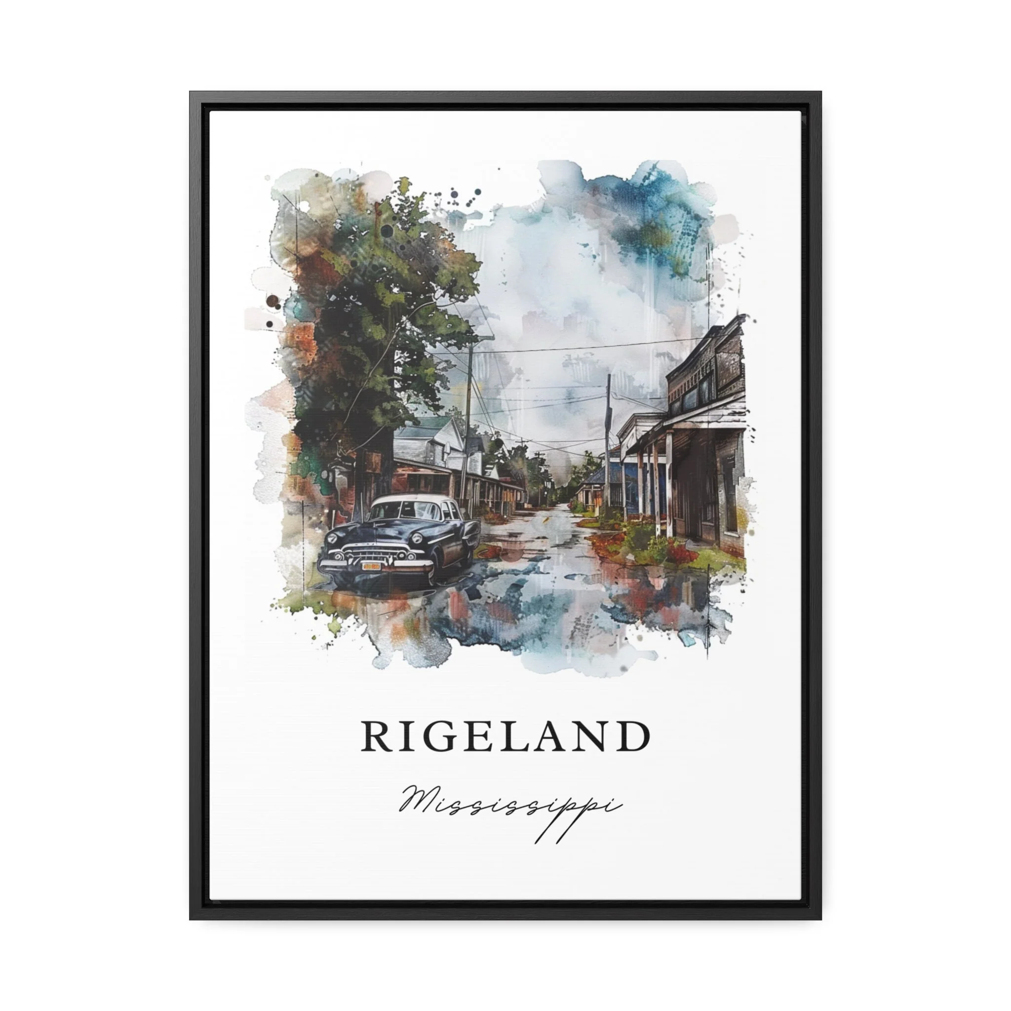 Rigeland, Mississippi, Mississippi – Watercolor Art Print - Image 6
