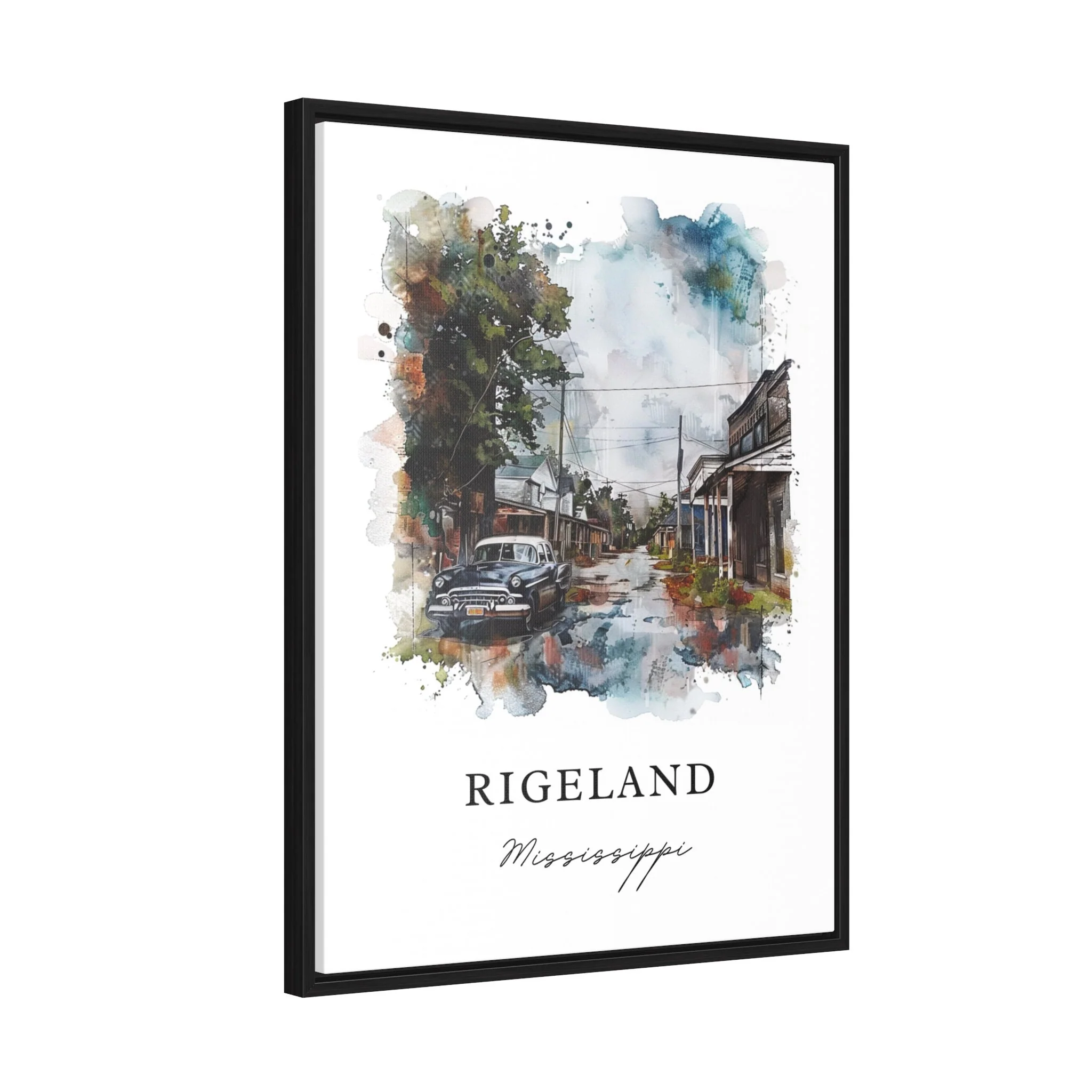 Rigeland, Mississippi, Mississippi – Watercolor Art Print - Image 7