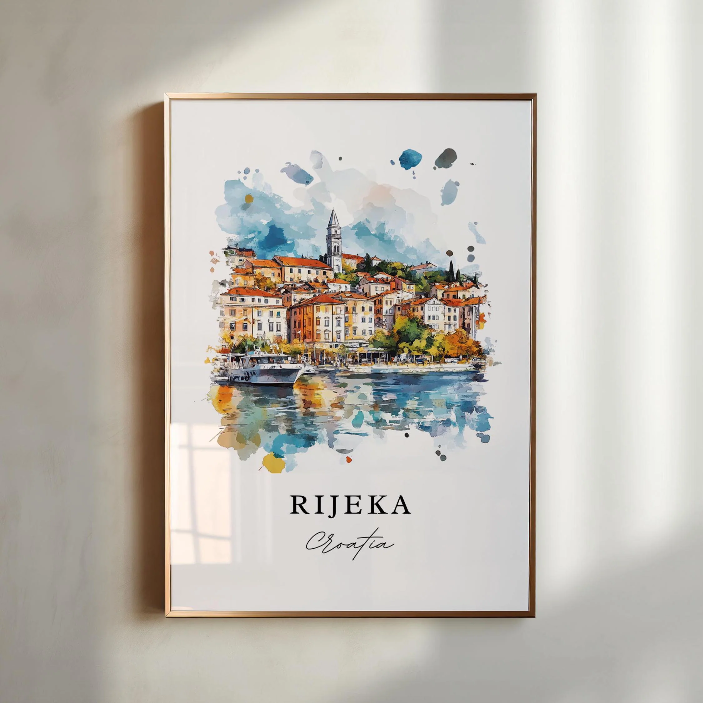 Rijeka, Croatia – Watercolor Art Print Kvarner Bay