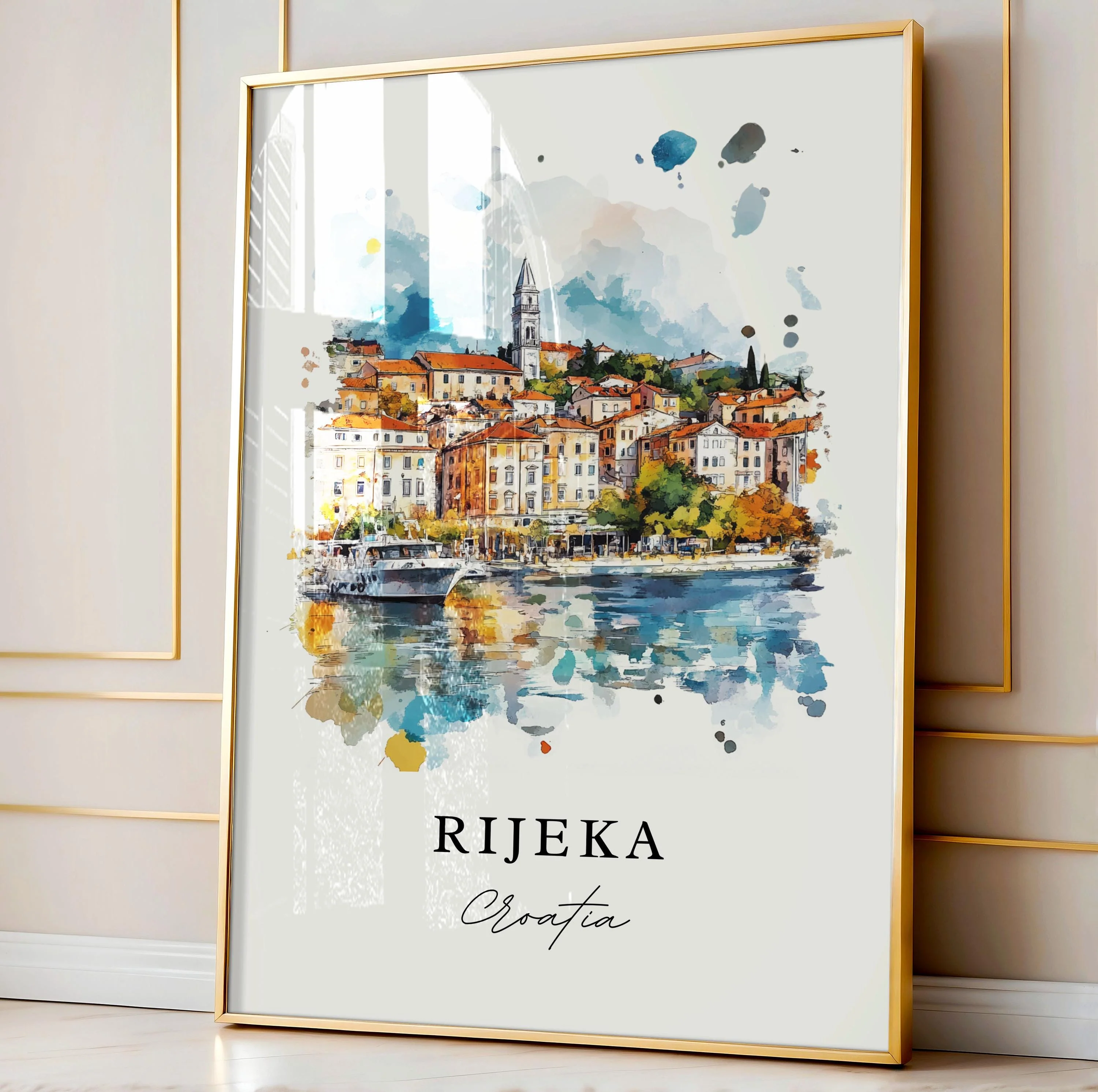 Rijeka, Croatia – Watercolor Art Print Kvarner Bay - Image 4