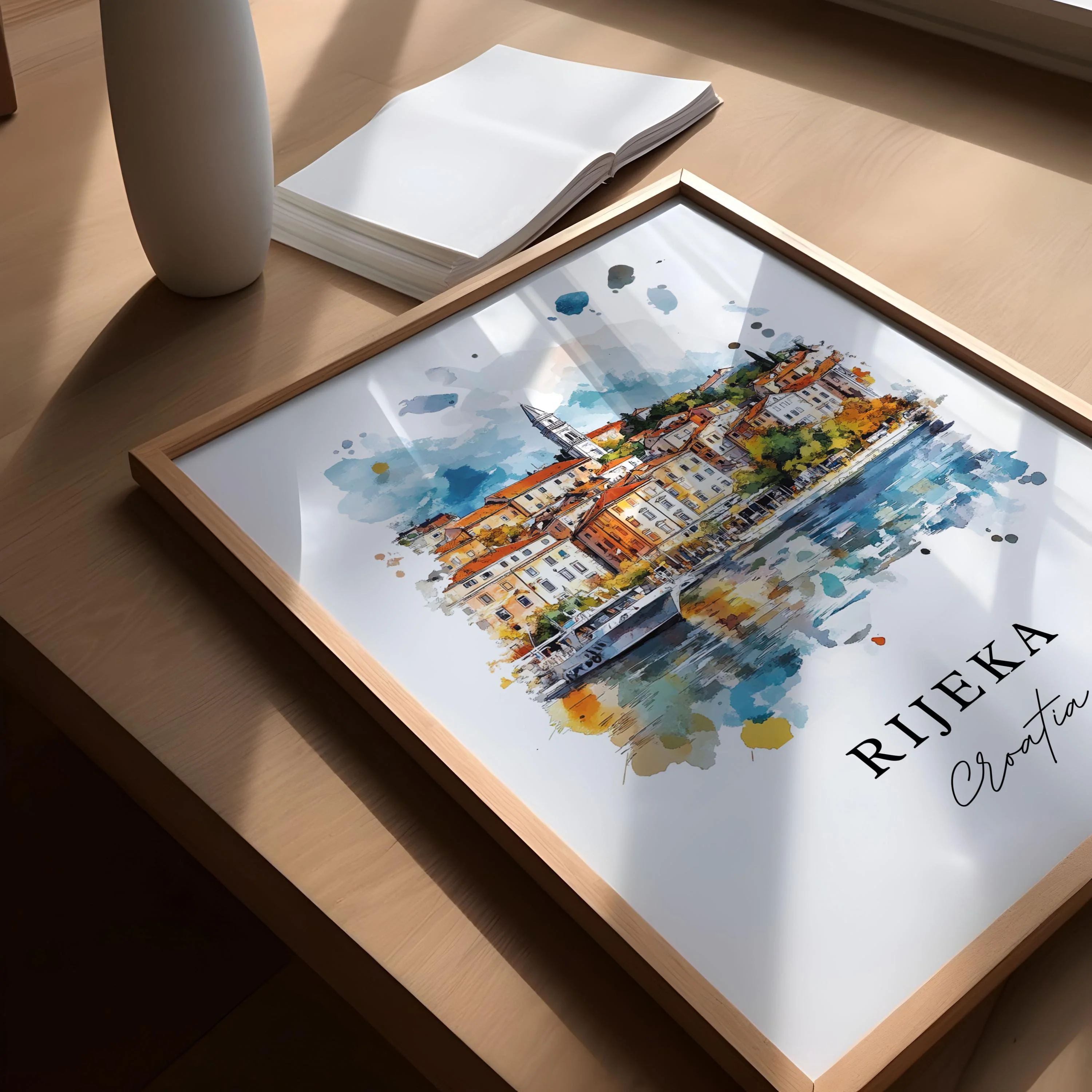 Rijeka, Croatia – Watercolor Art Print - Image 3