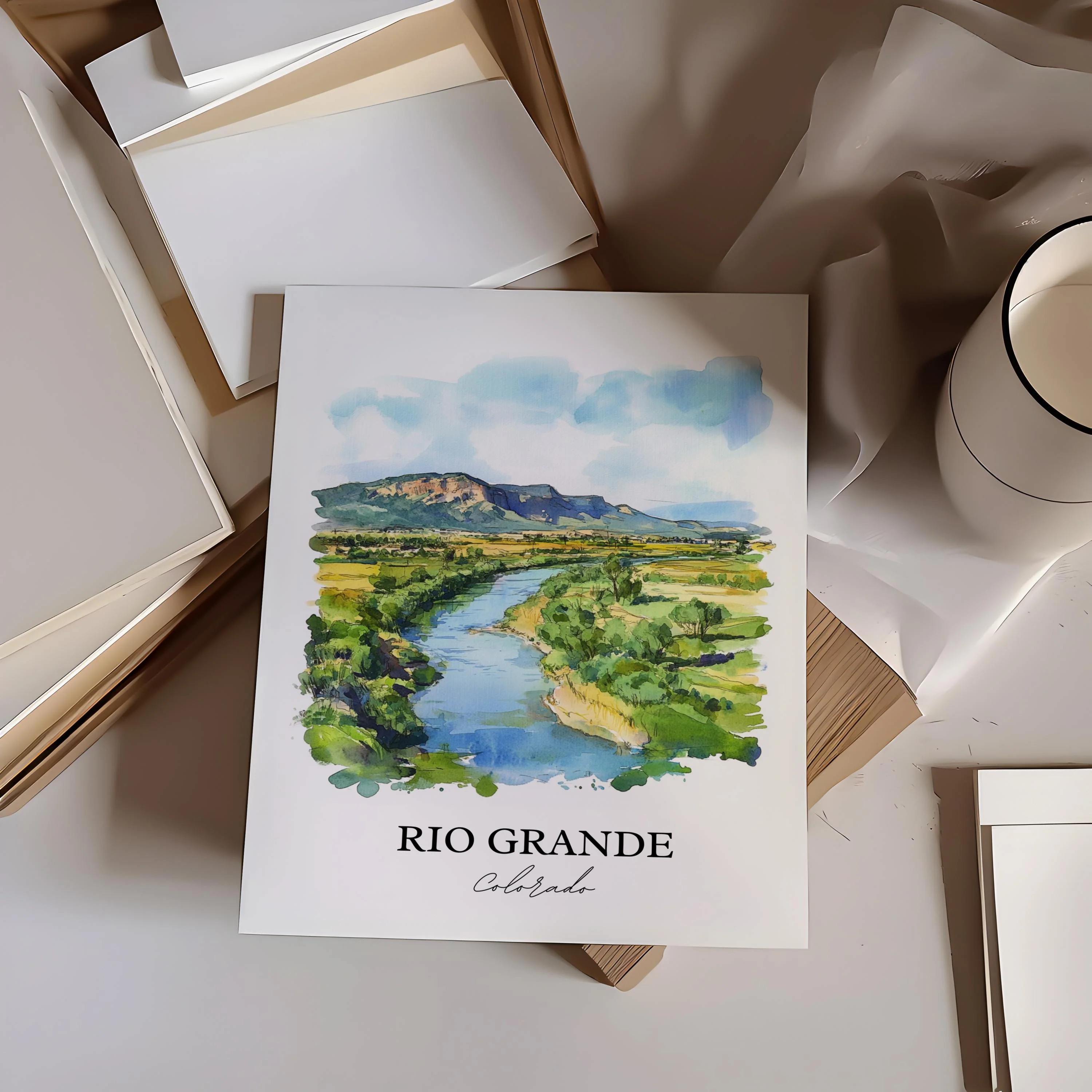 Rio Grande, Colorado, USA – Watercolor Art Print - Image 5