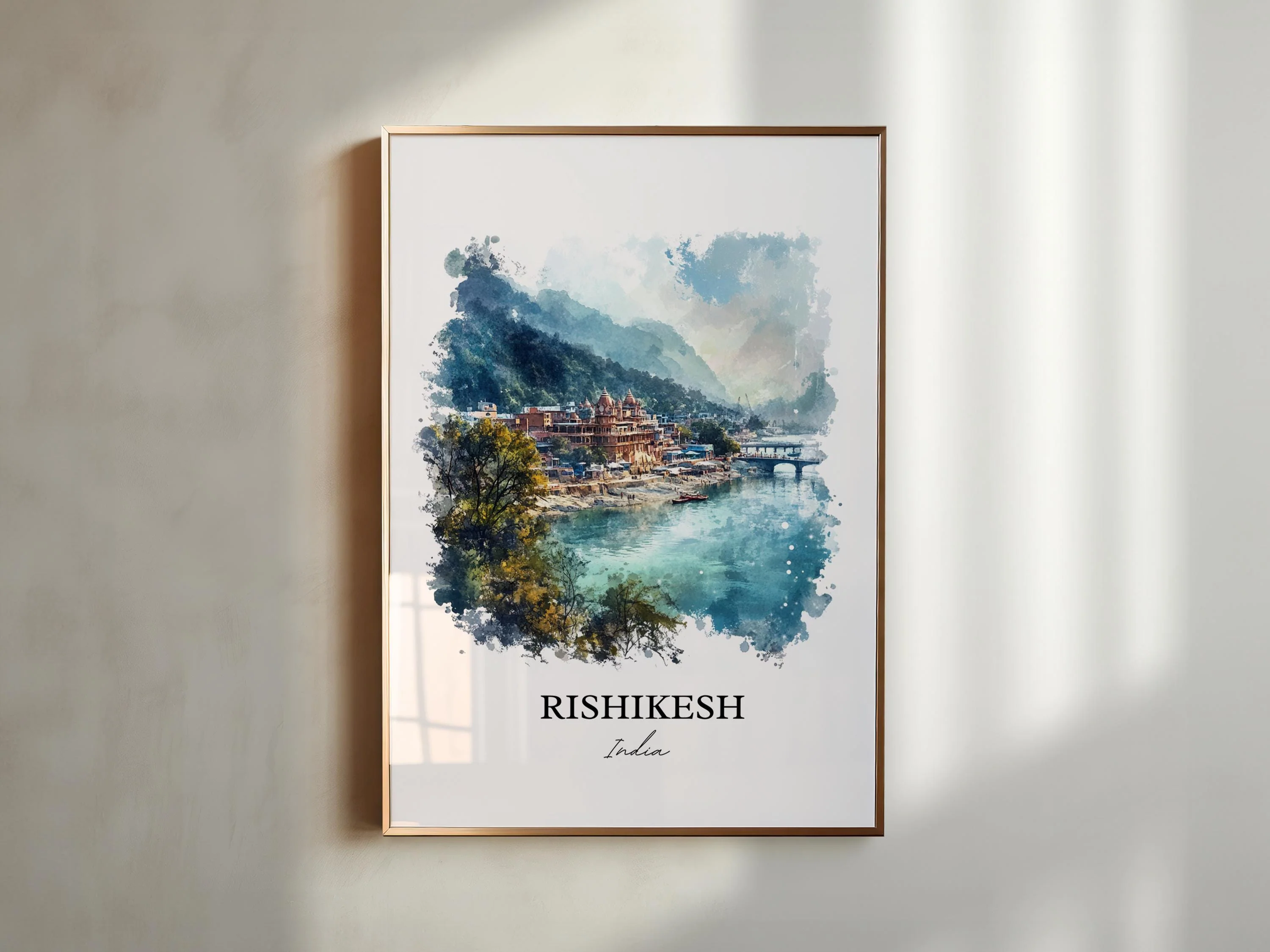 Rishikesh, India – Watercolor Art Print - Image 3