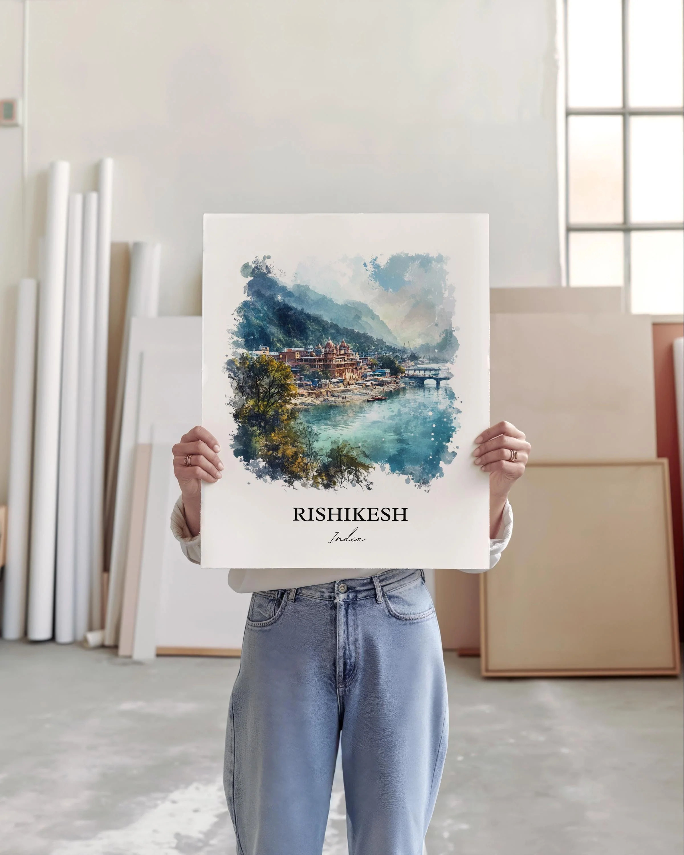 Rishikesh, India – Watercolor Art Print - Image 5