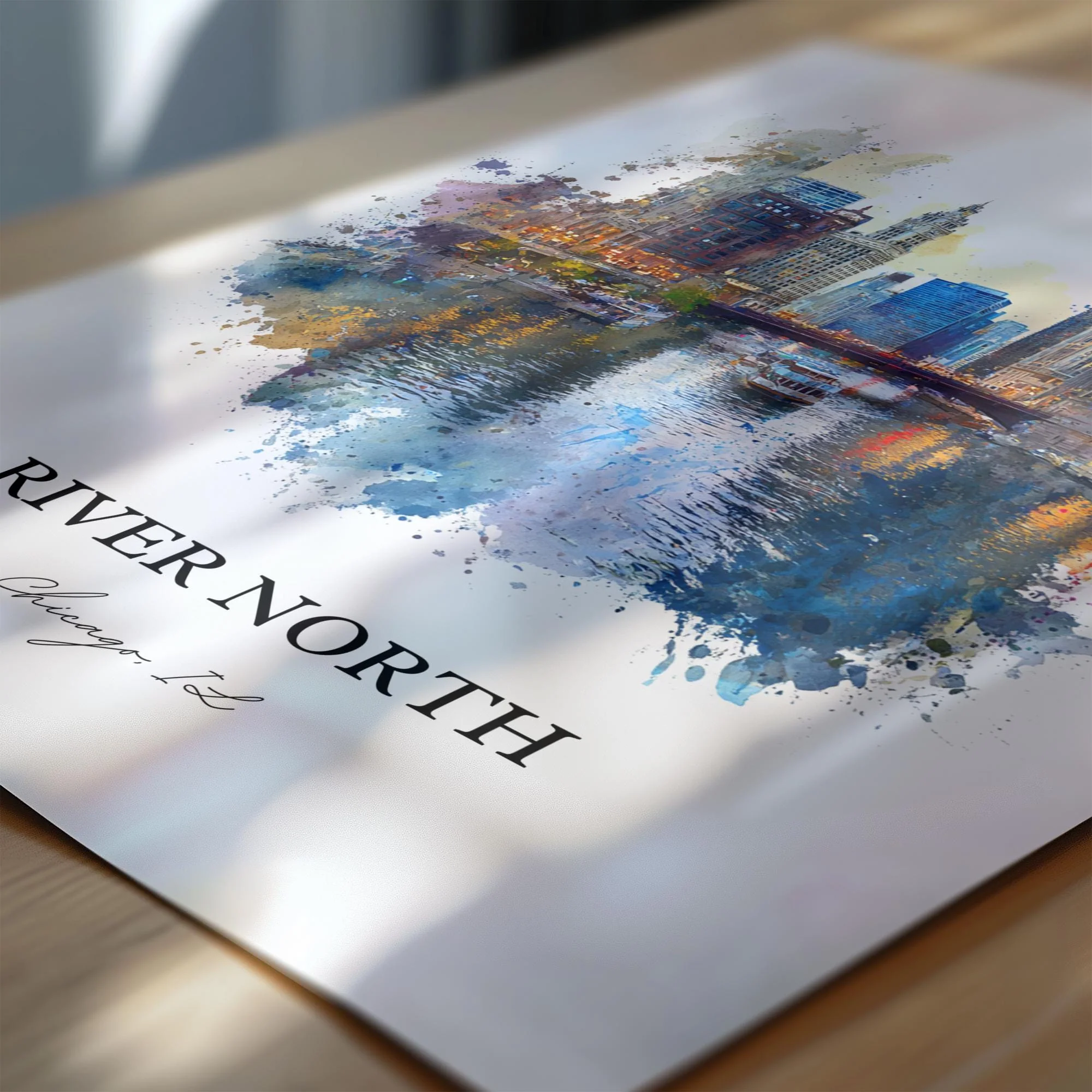 River North, Illinois – Watercolor Art Print - Image 2