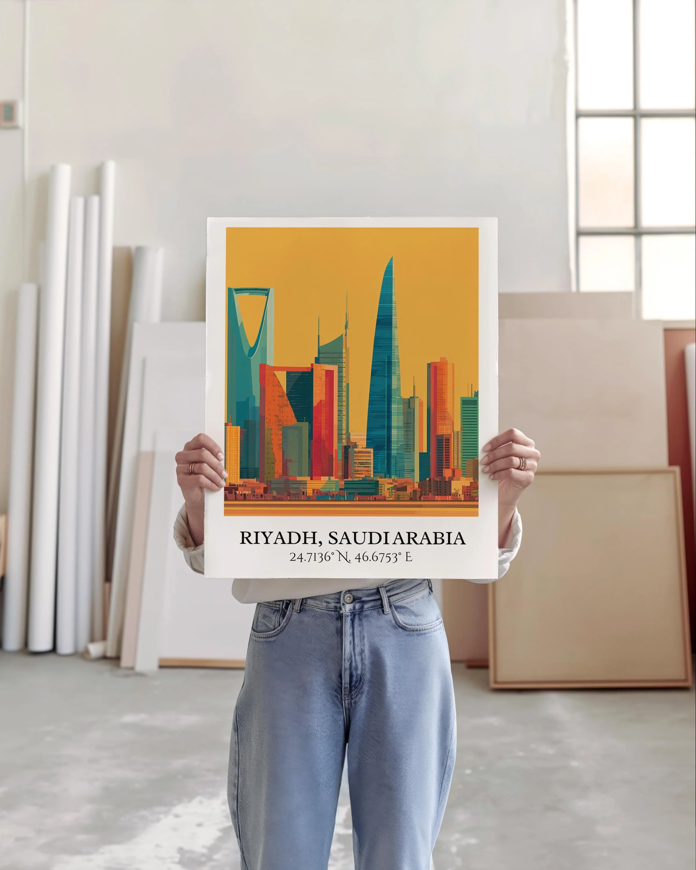 Riyadh, Saudi Arabia – Watercolor Art Print - Image 4