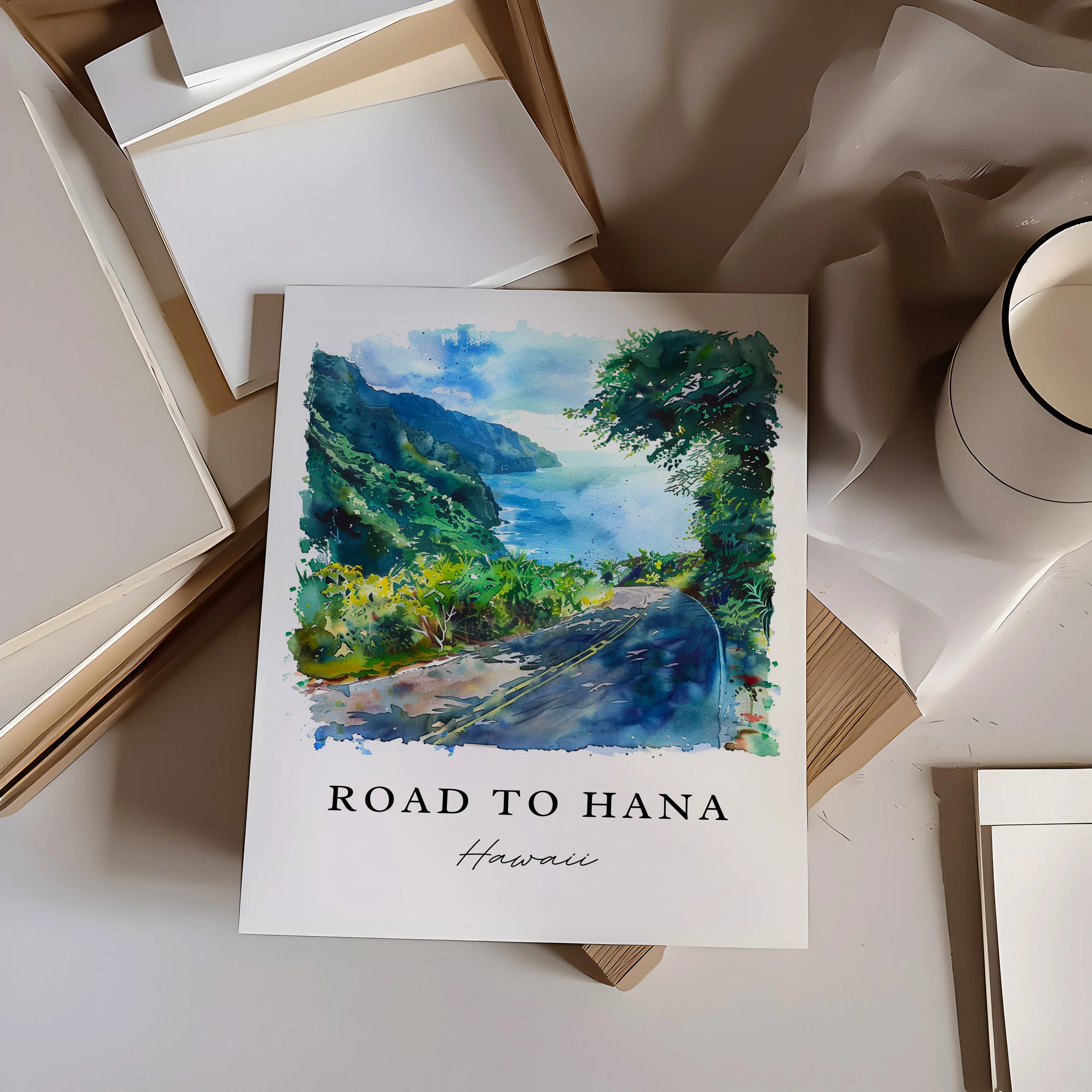 Road to Hana, Hawaii – Watercolor Art Print - Image 2