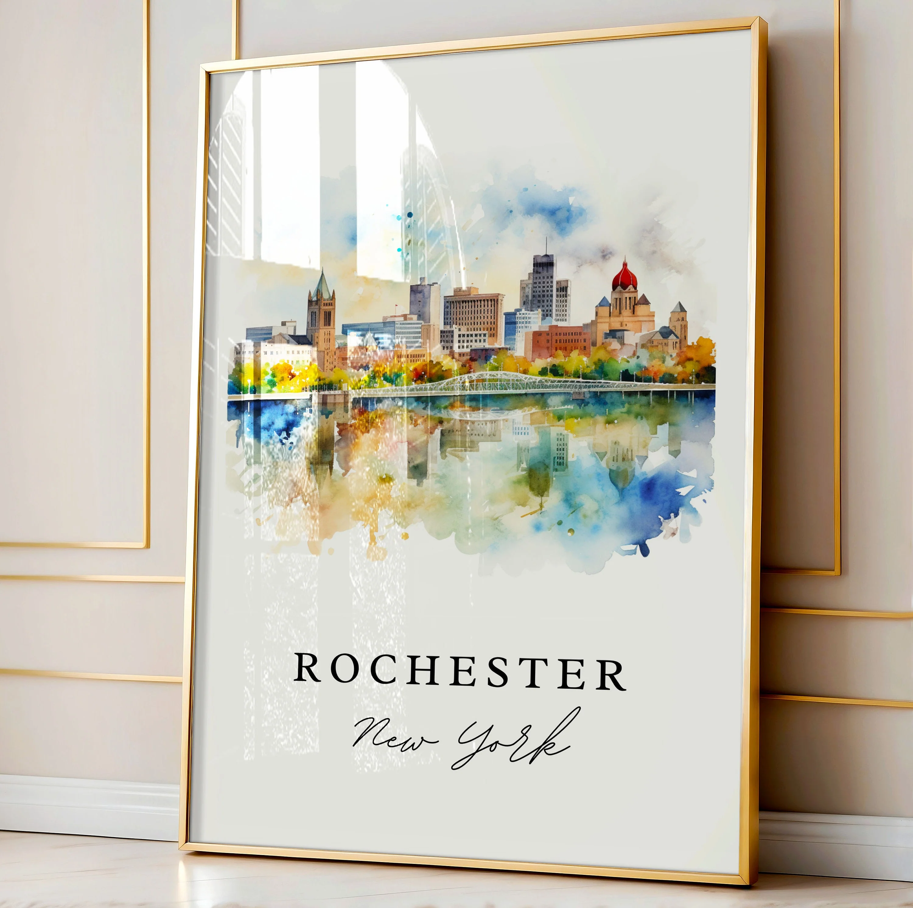 Rochester, New York, New York – Watercolor Art Print - Image 4