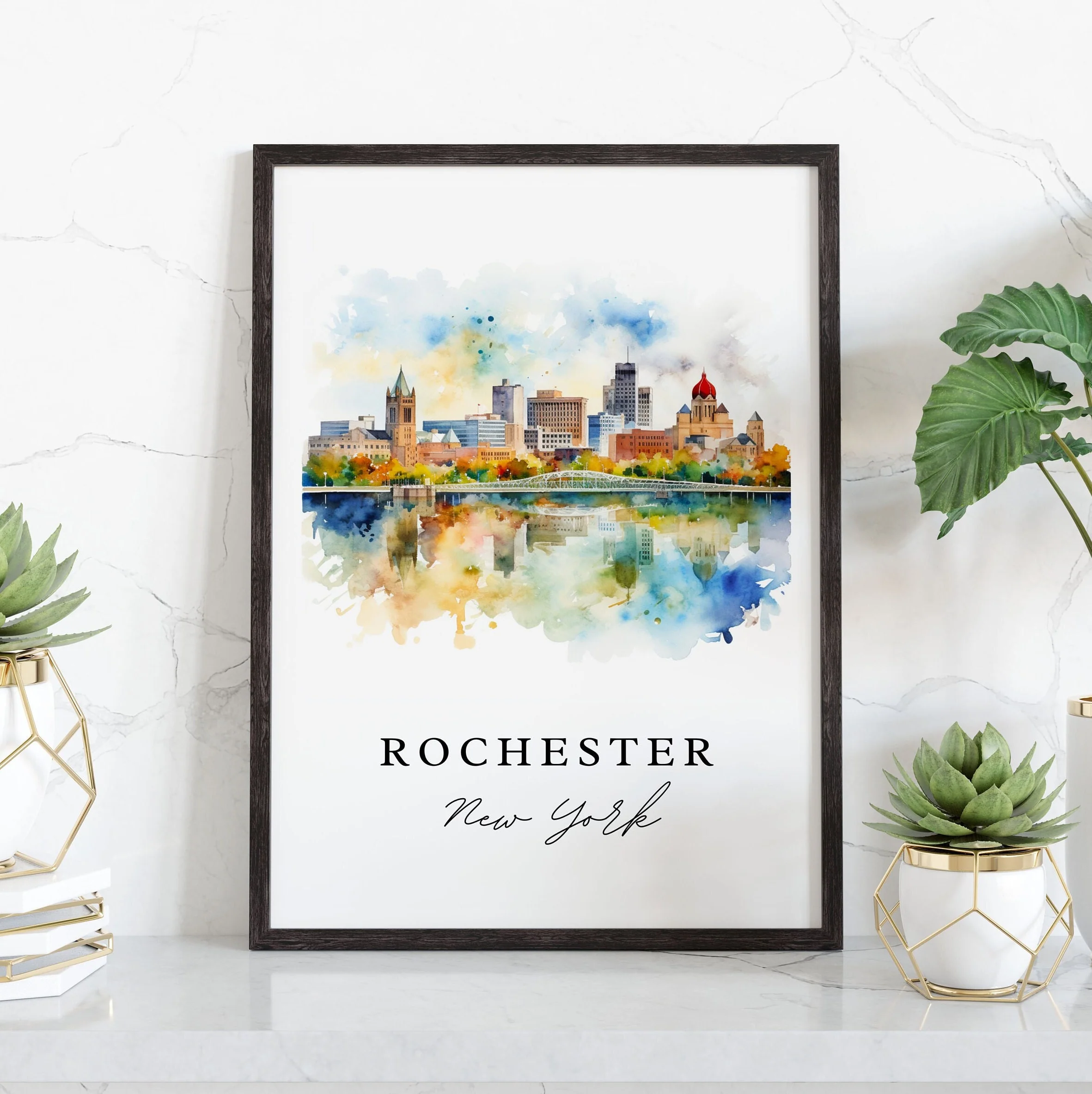 Rochester, New York, New York – Watercolor Art Print - Image 5