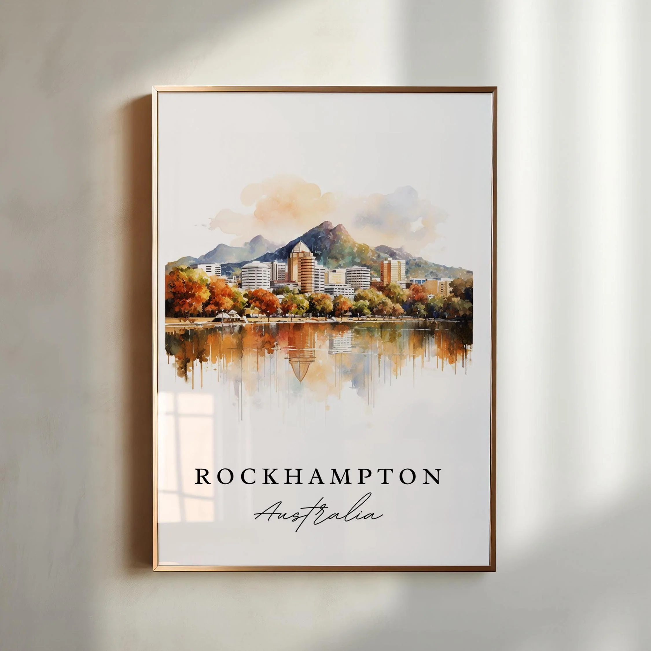 Rockhampton, Australia – Watercolor Art Print