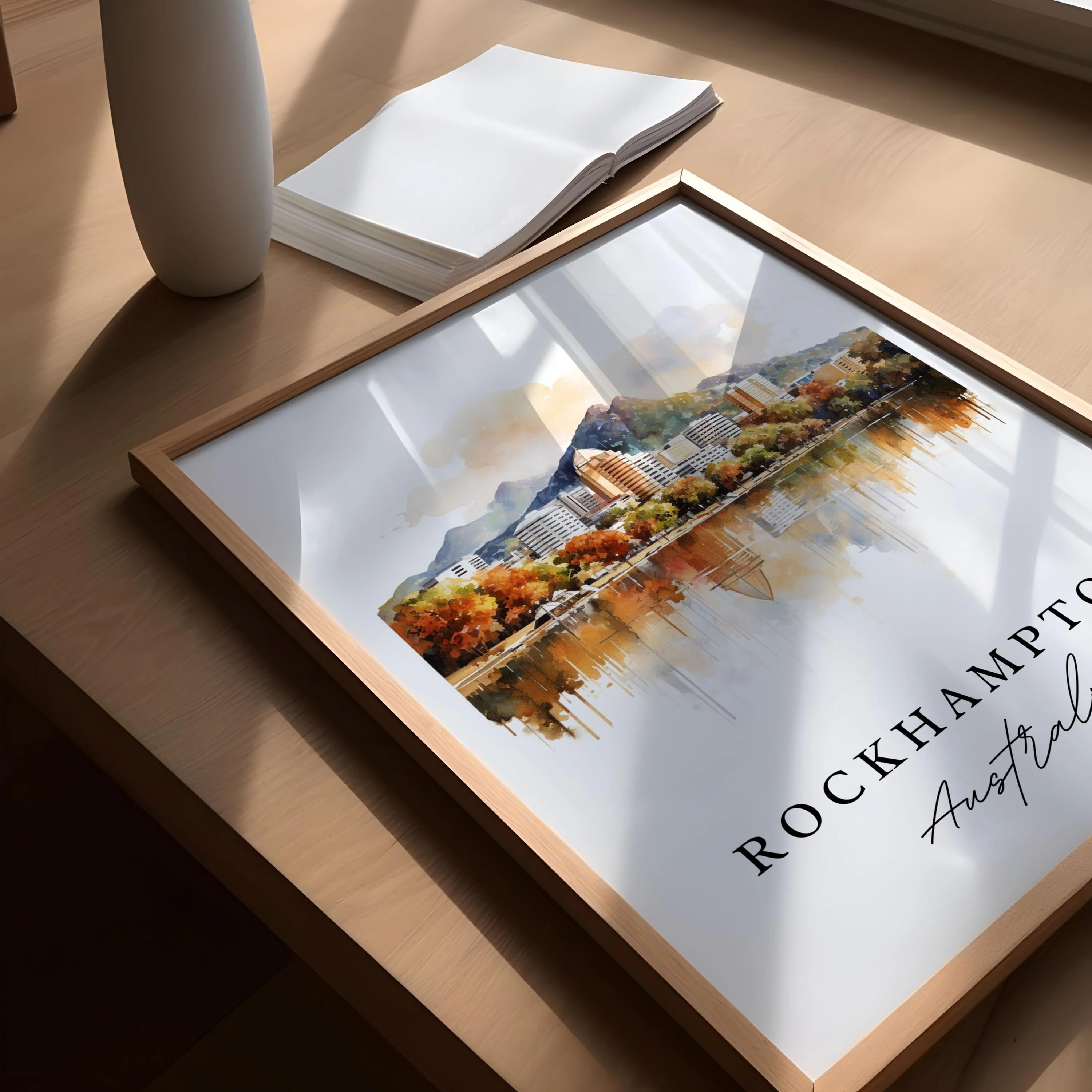 Rockhampton, Australia – Watercolor Art Print - Image 3