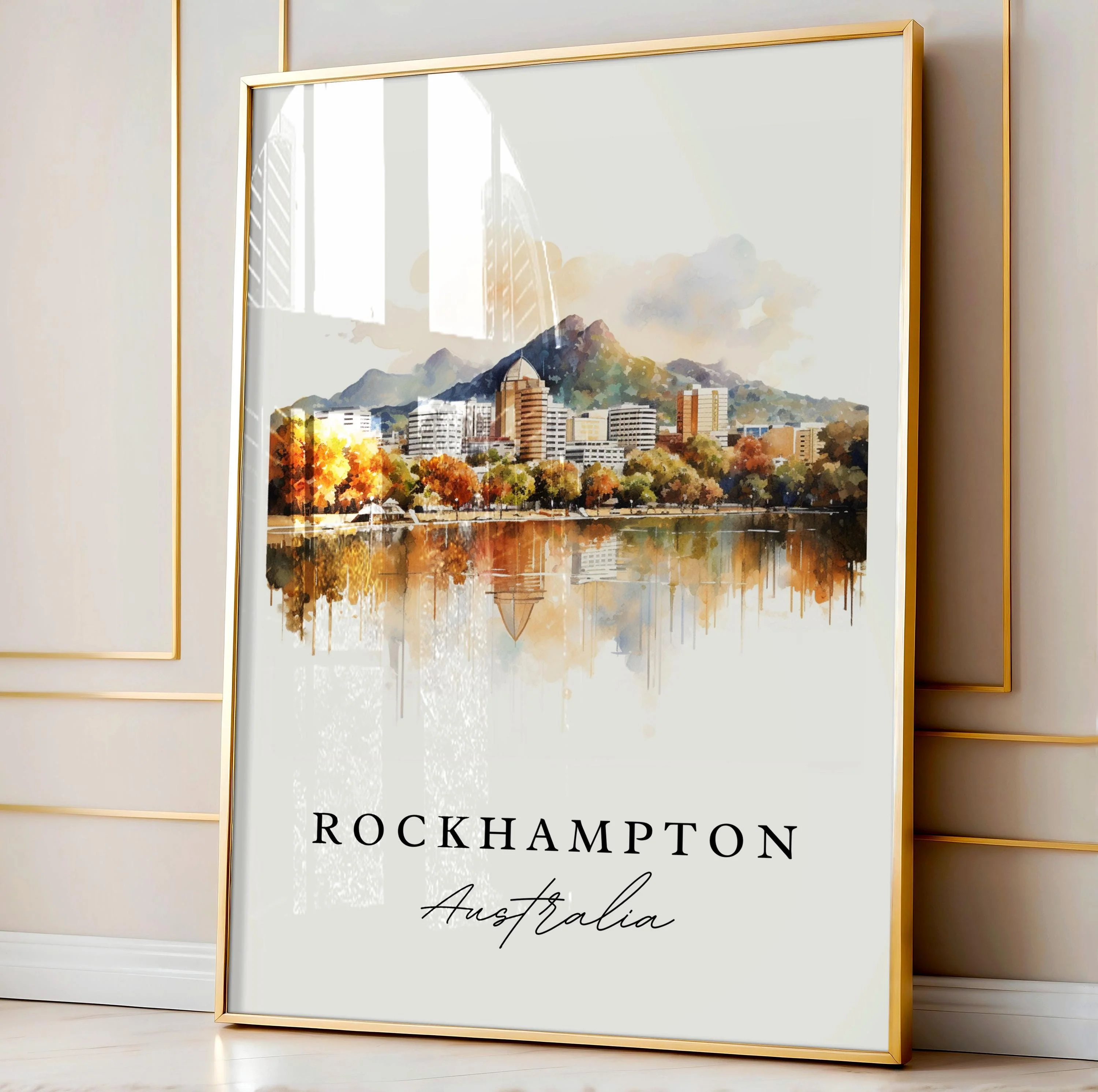 Rockhampton, Australia – Watercolor Art Print - Image 4