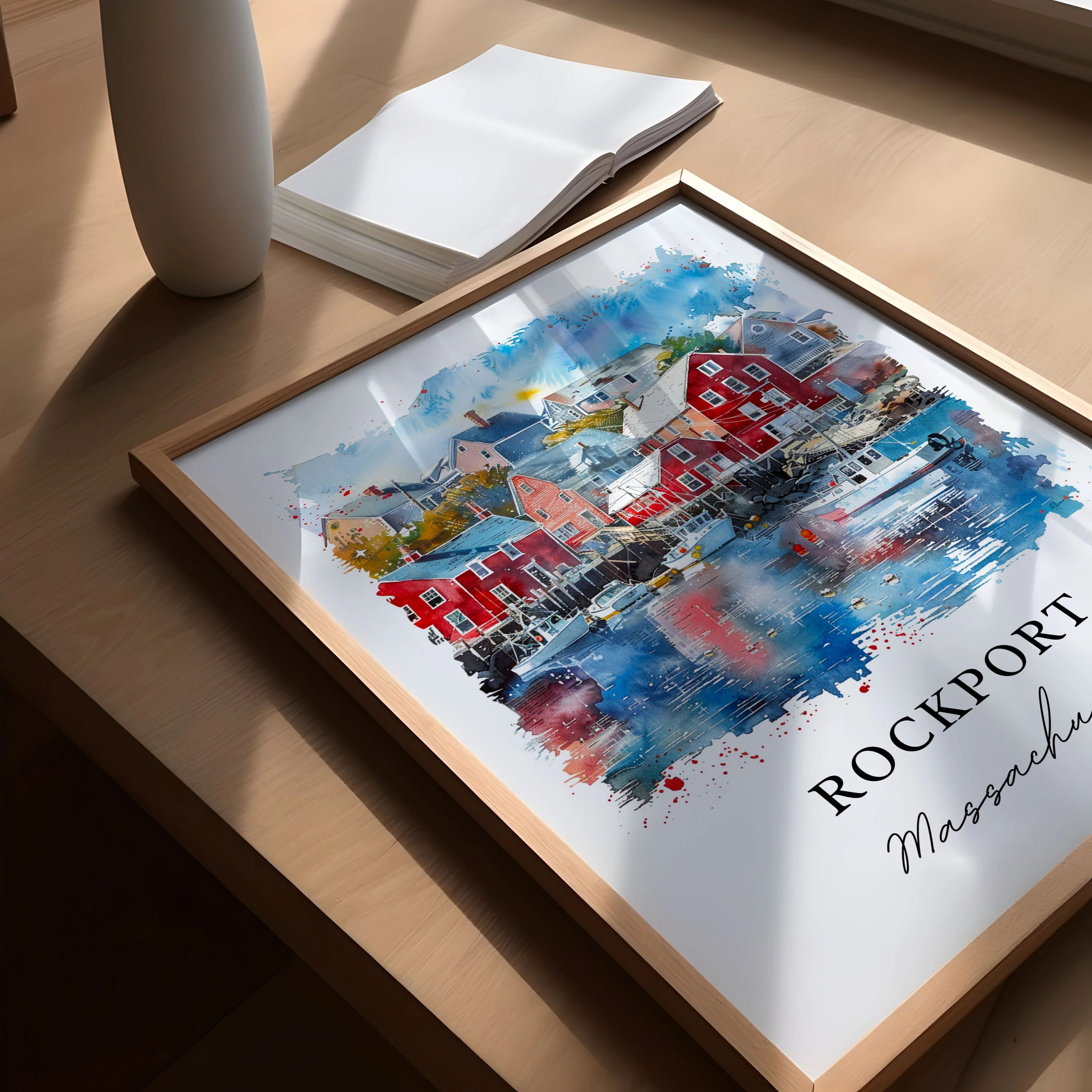 Rockport, USA – Watercolor Art Print - Image 3